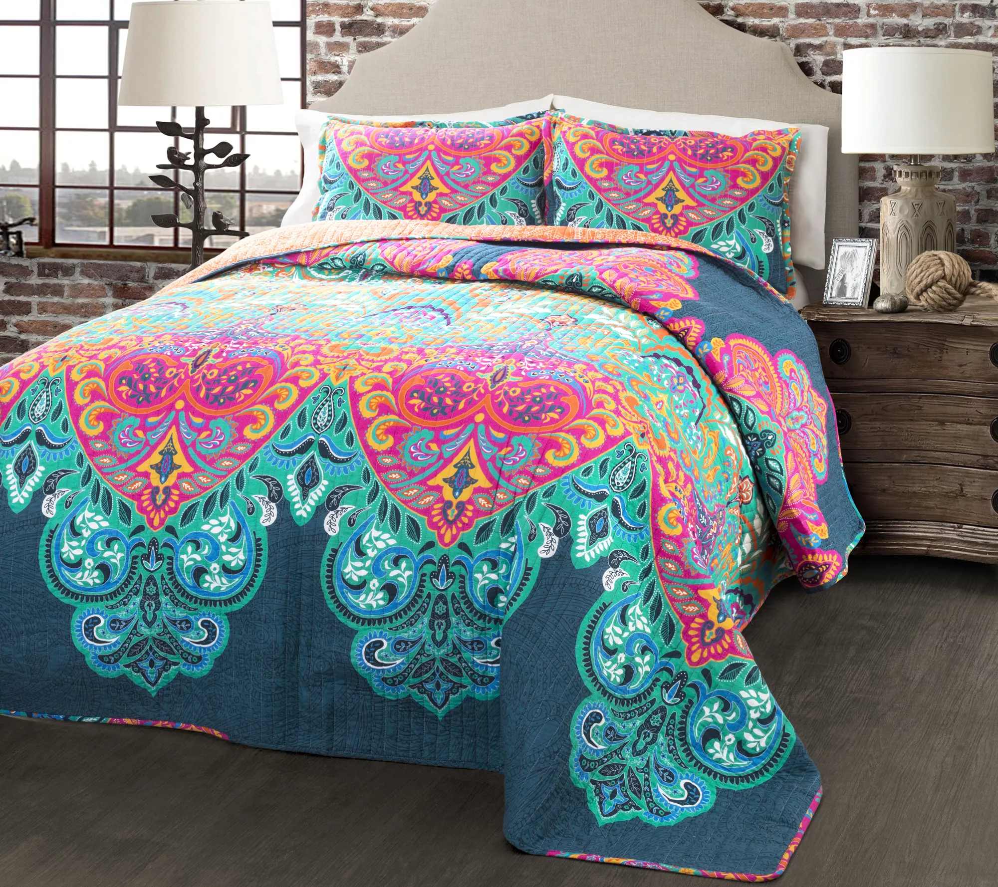 Boho Chic 3-Piece King Quilt Set by Lush Decor