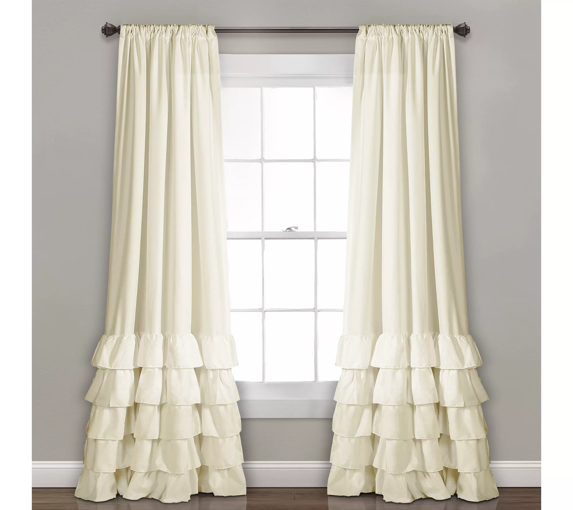 Allison Ruffle Set of 2 Window Curtains by LushDecor