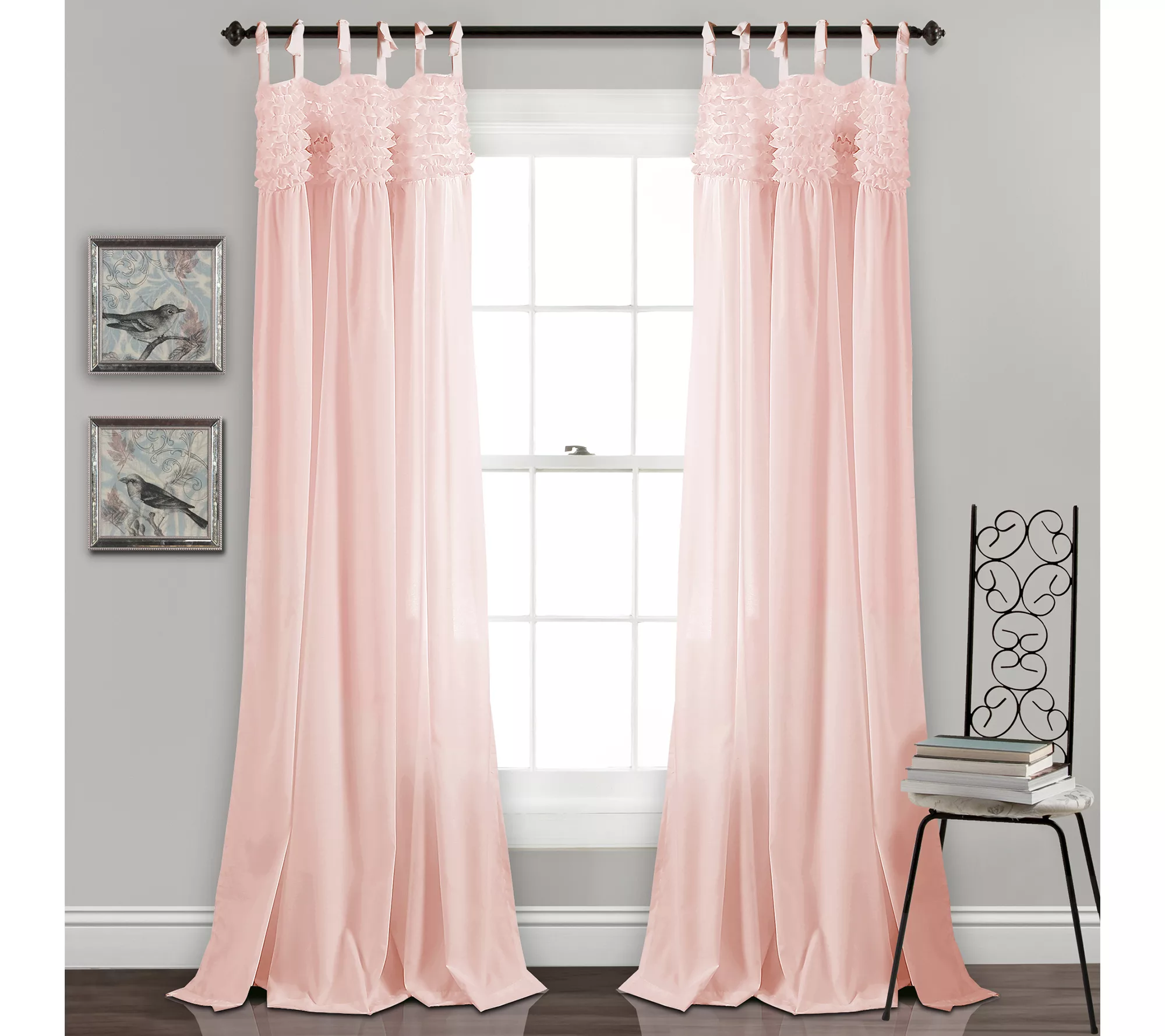 Lydia Ruffle Set of 2 Window Curtains by Lush Decor