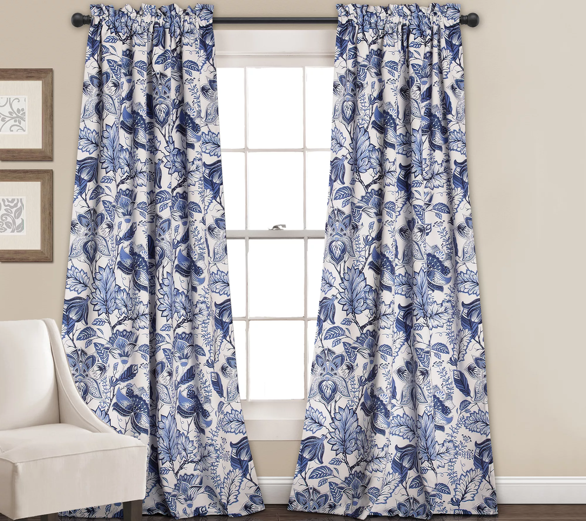 Cynthia Jacobean Window Curtains by Lush Decor, Set of 2