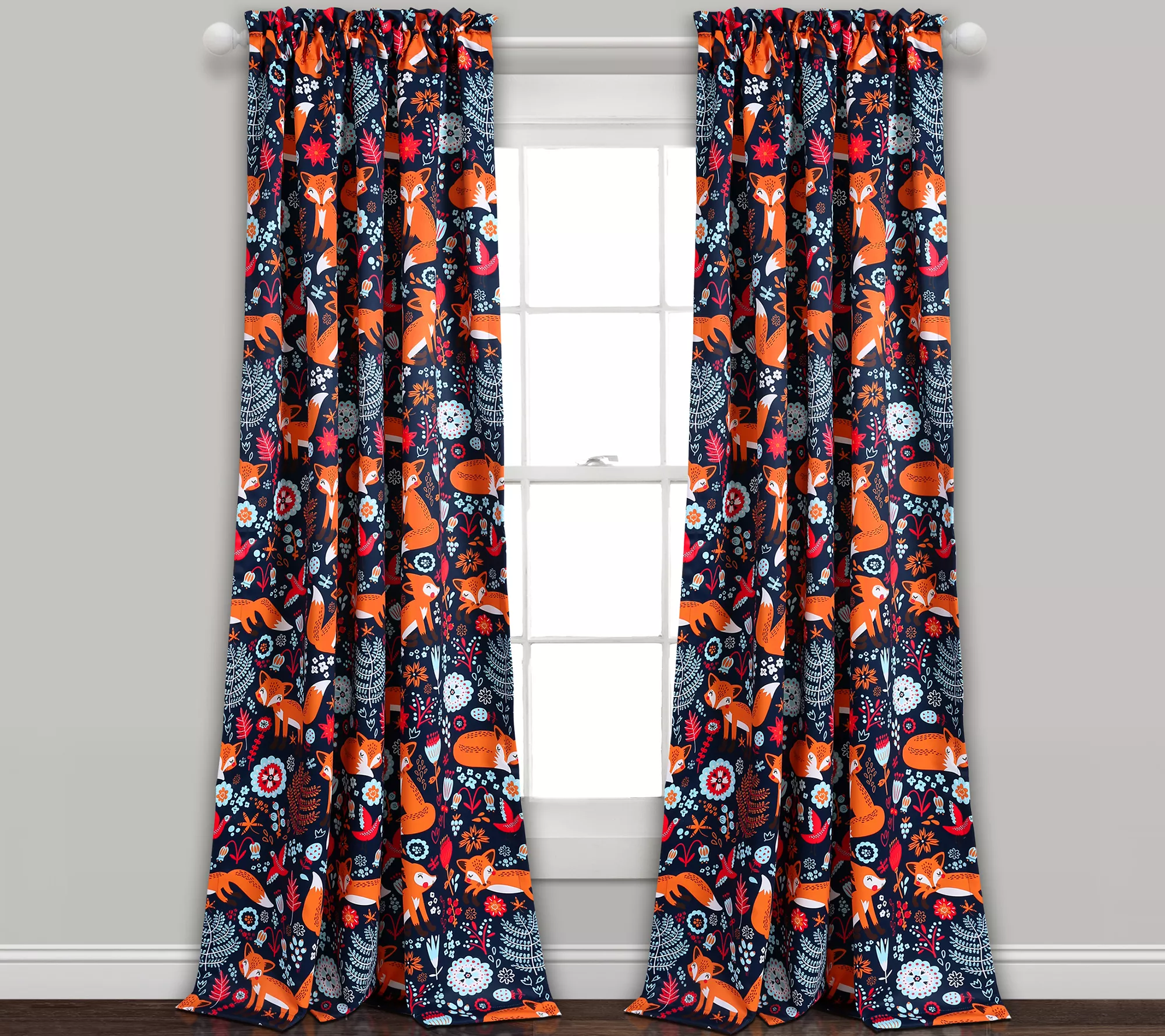 Pixie Fox Set of 2 Room-Darkening Curtains by Lush Decor