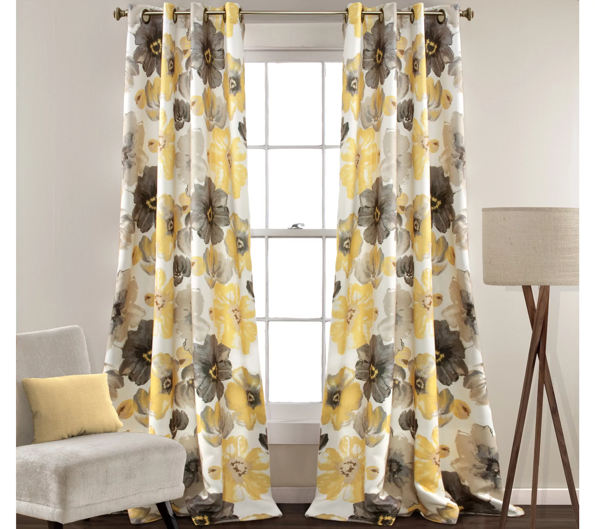 Leah Set of 2 Room-Darkening Curtains by Lush Decor