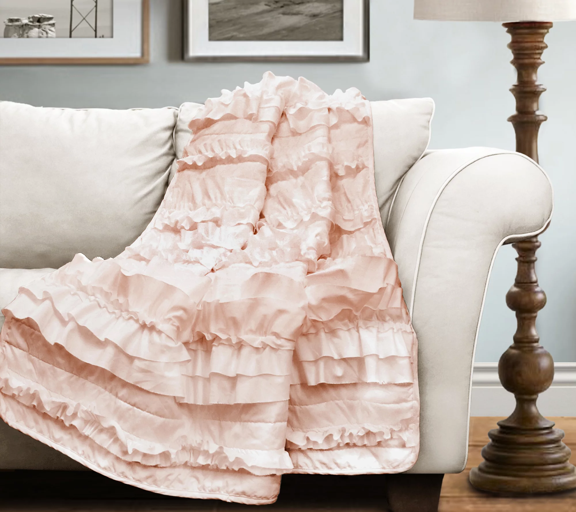 Belle Pink Blush Throw by Lush Decor