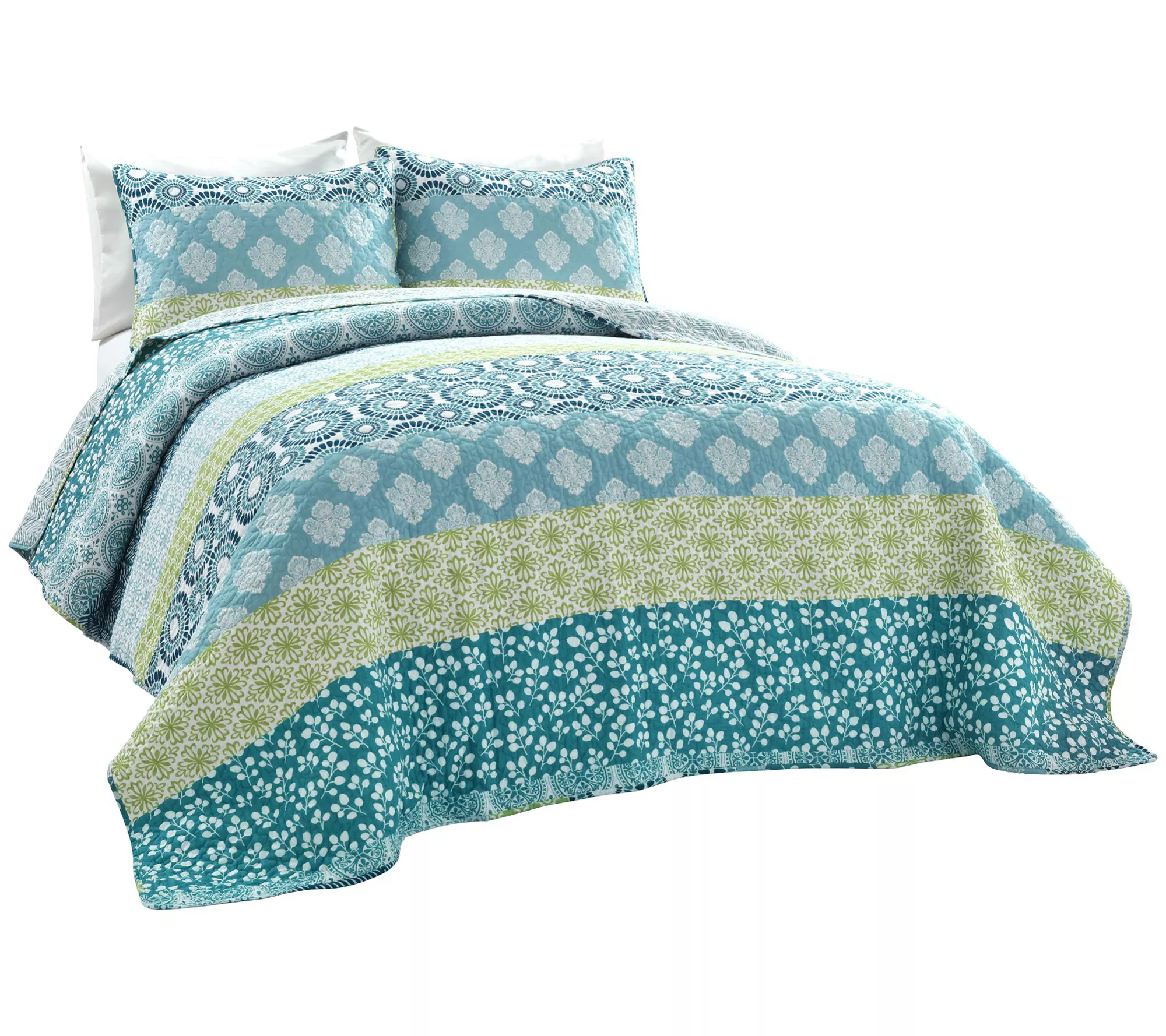 Bohemian Stripe 3-Piece Full/Queen Quilt Set byLush Decor