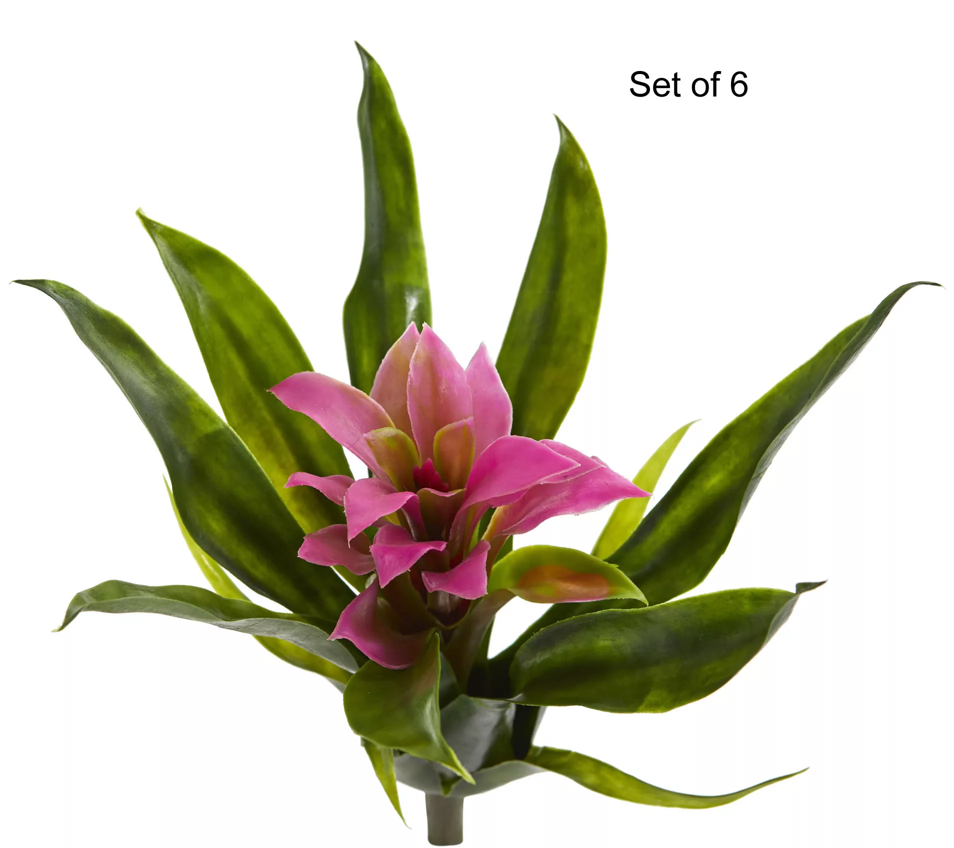 10" Bromeliad Flower Set of 6 by Nearly Natural