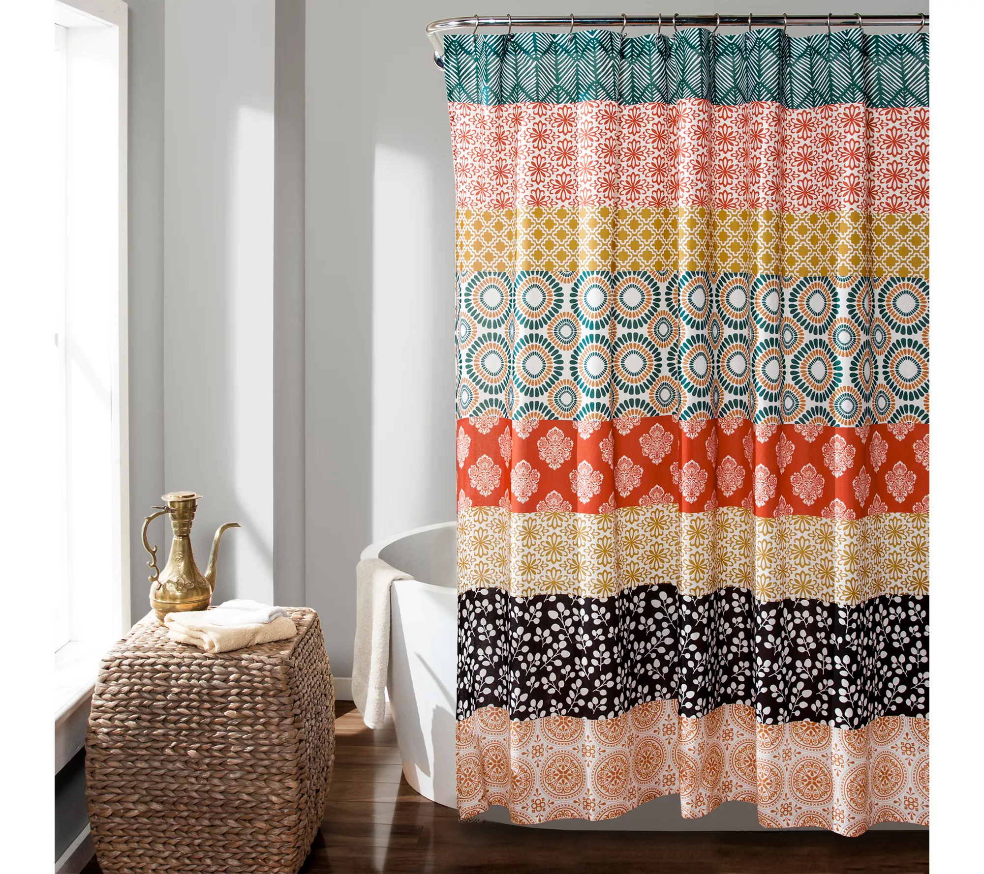 Bohemian Stripe 72" x 72" Shower Curtain by Lush Decor