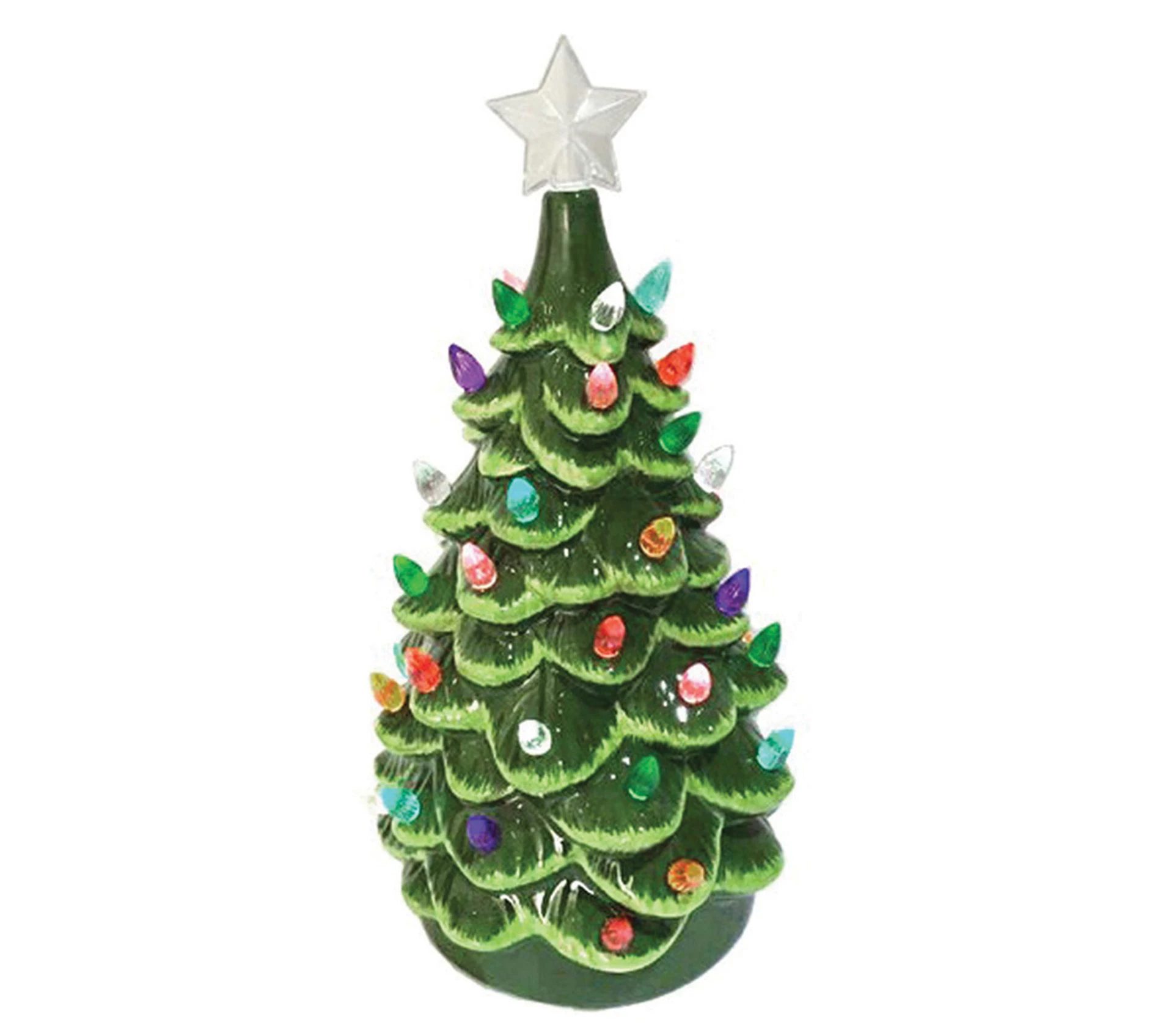 14" Green Ceramic Tree By Santa's Workshop