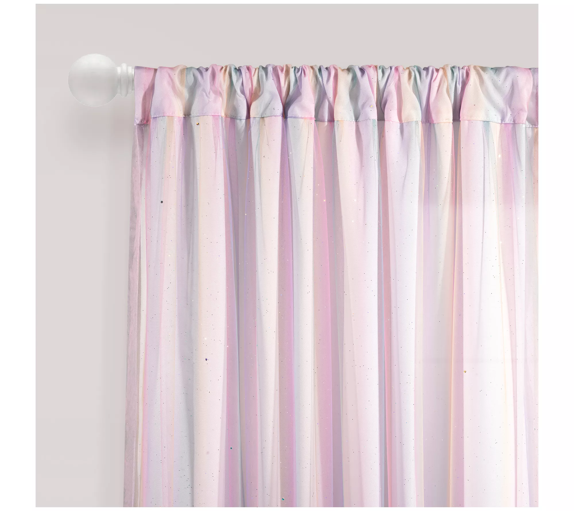 Lush Decor Rainbow Sheer With Lining Rainbow/White 38x63