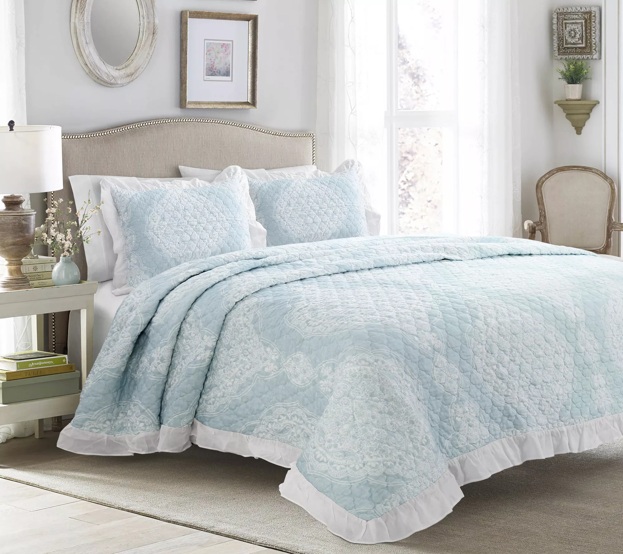 Lucianna 3-Piece Full/Queen Bedspread Set by Lush Decor