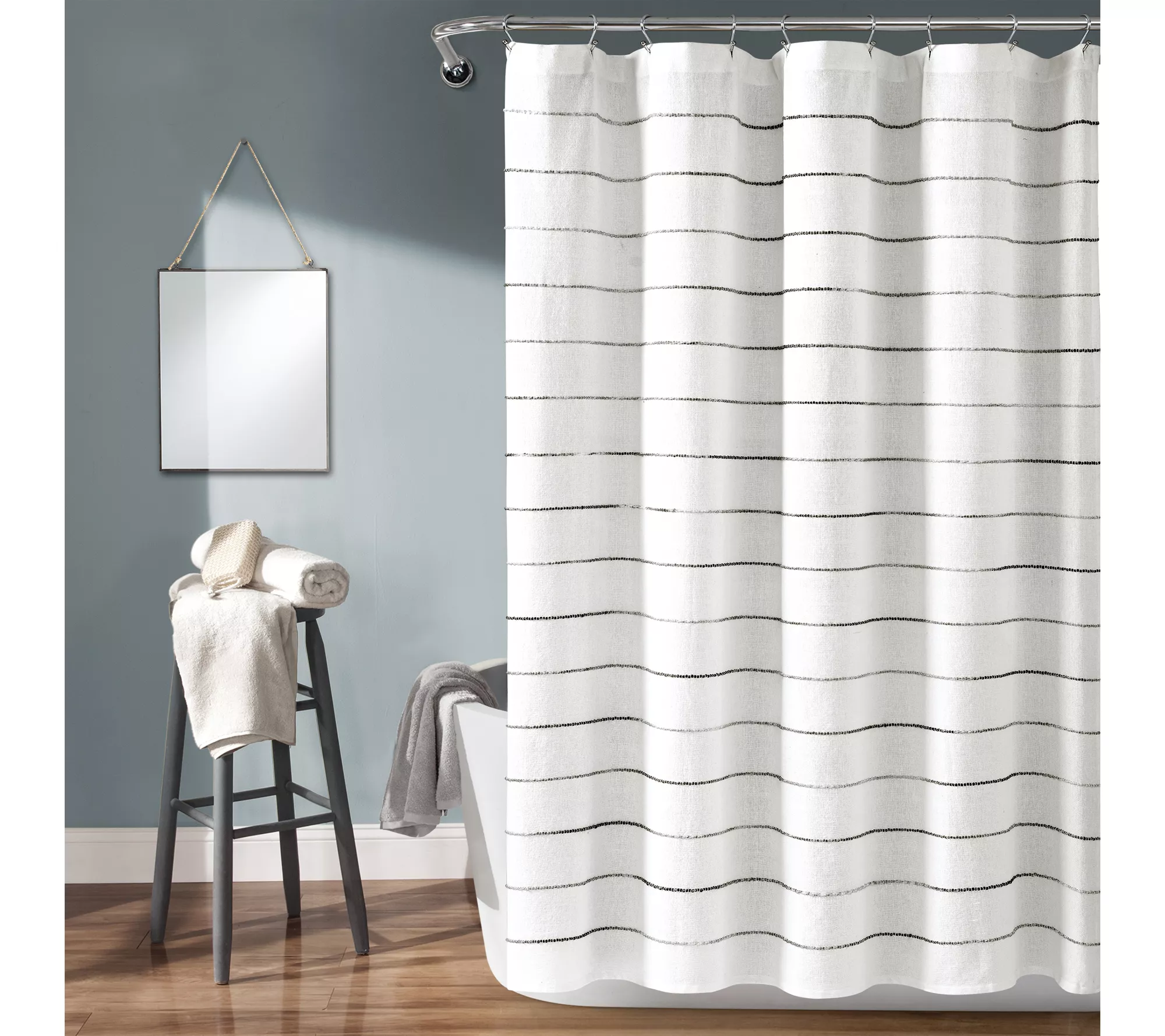 Ombre Stripe Yarn Dyed 72"x72" Shower Curtain by Lush Decor