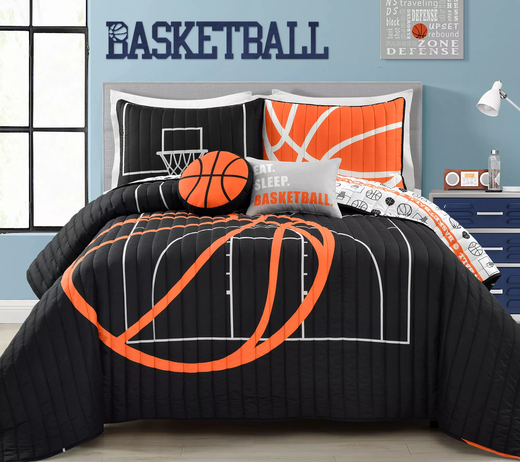 Basketball Game Full/Queen Quilt Set by Lush Decor