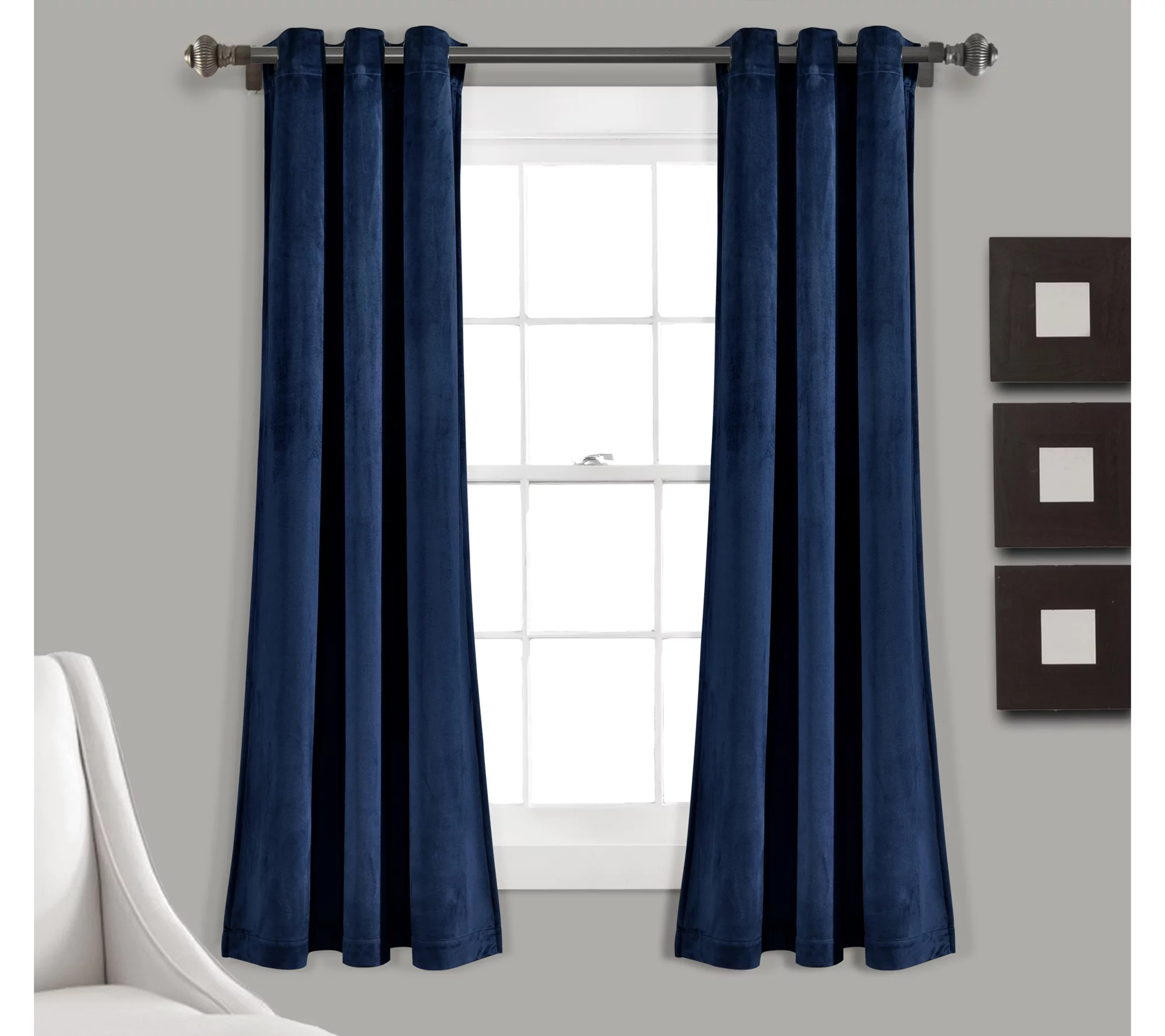 Prima Velvet Solid 38"x63" Window Curtains by Lush Decor