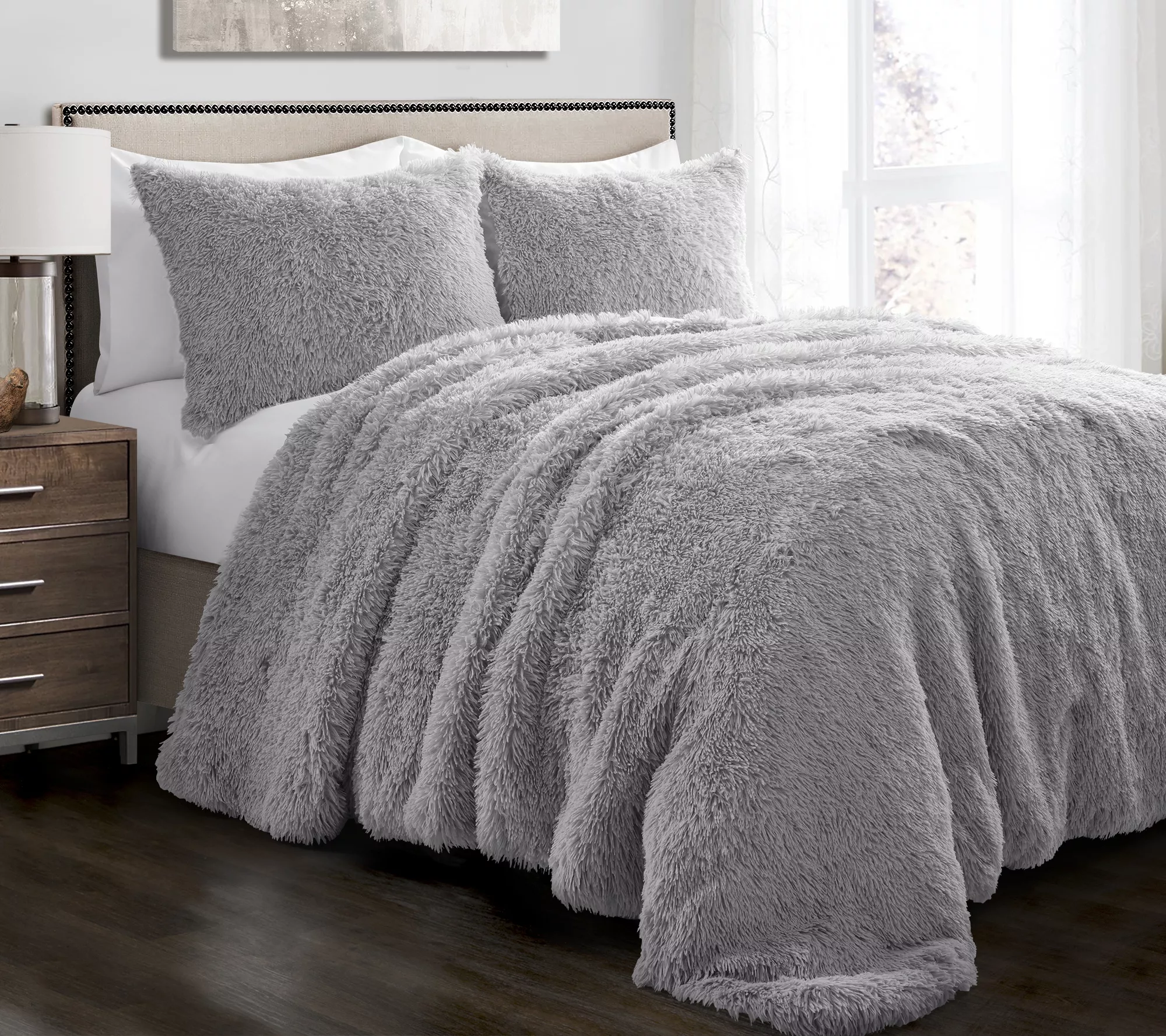 Emma Faux Fur 3-Piece Full/Queen Comforter Setby Lush Decor