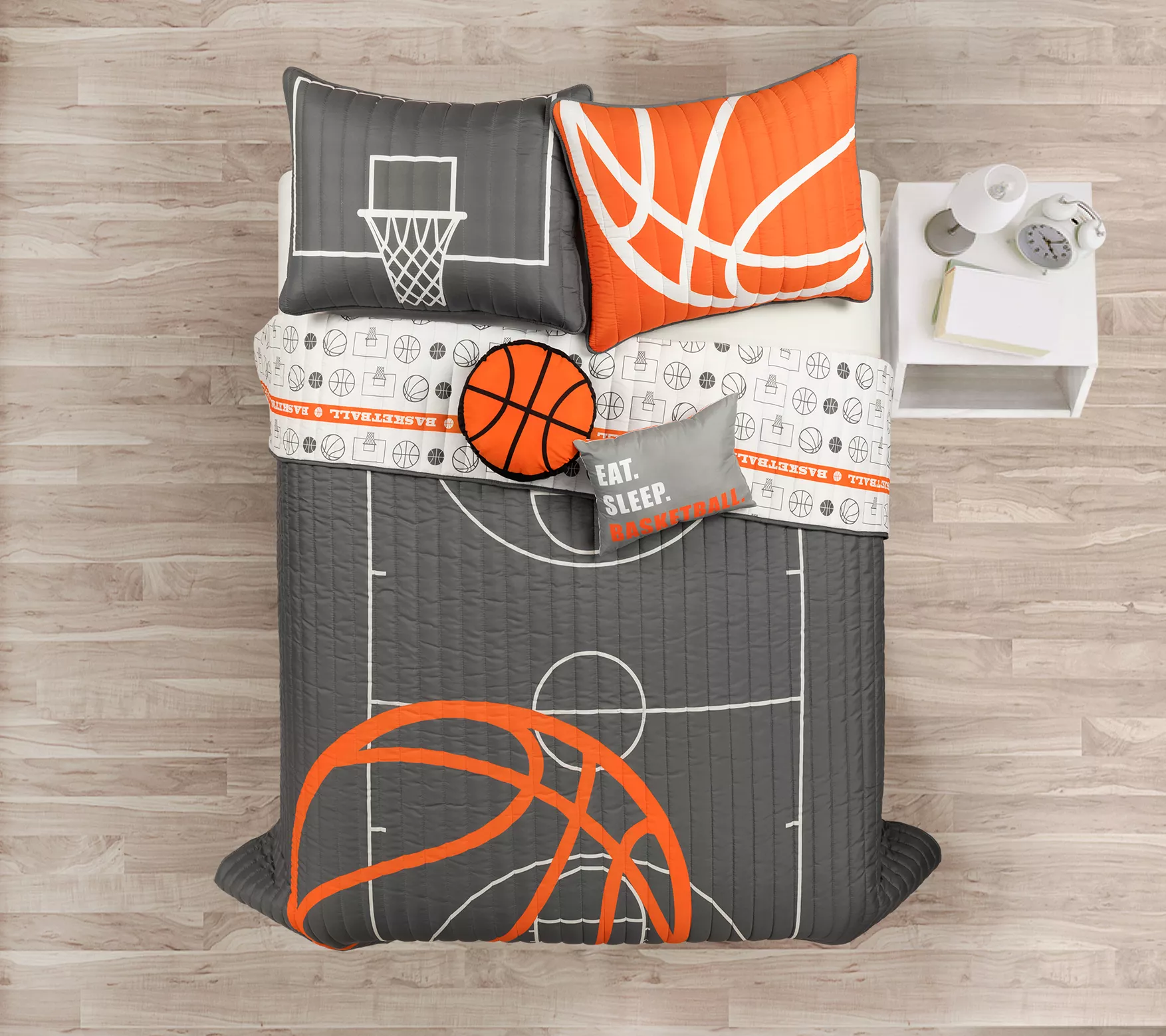 Basketball Game Oversized Quilt 5-Pc Set Queenby Lush Decor