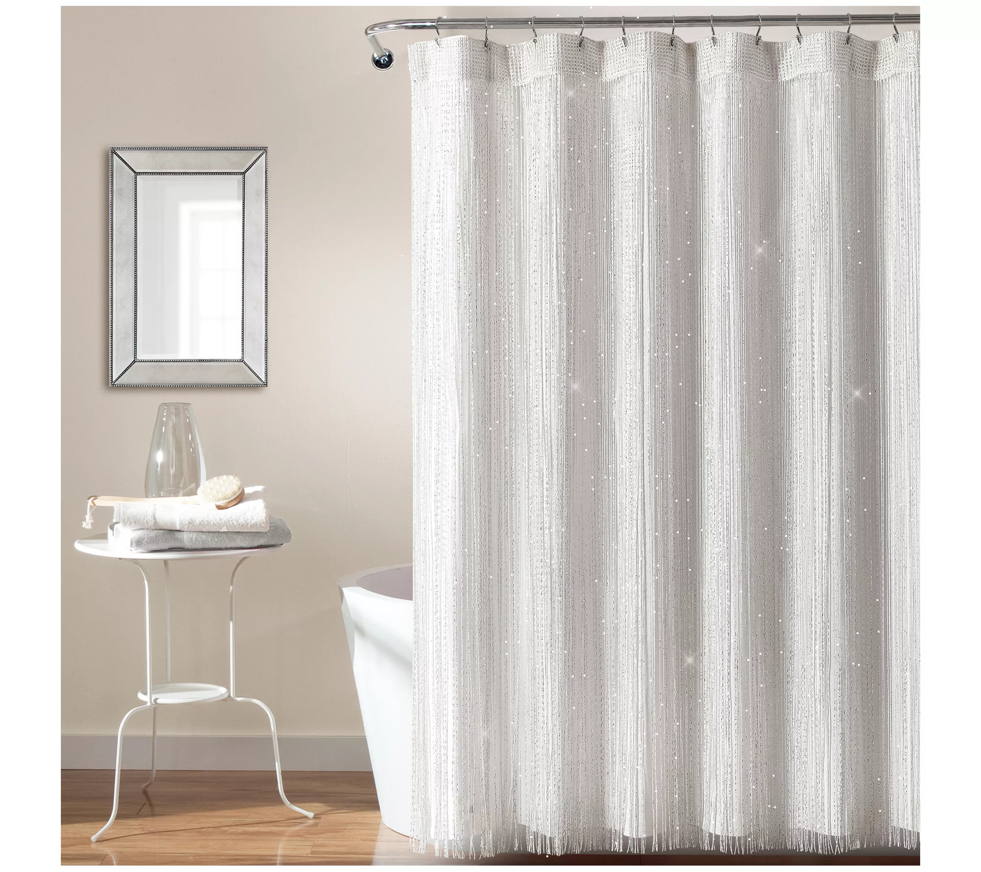 Night Sky String Thread w/Lining Shower Curtainby Lush Decor