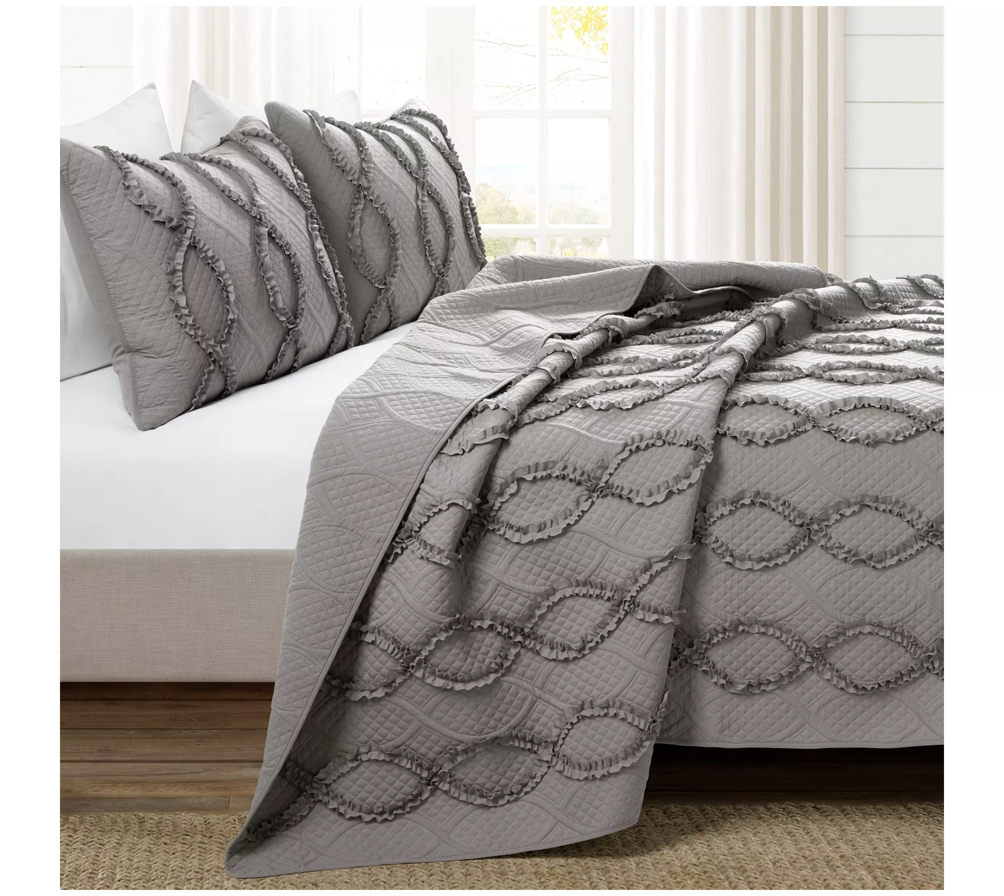 Lush Decor Avon Textured Quilt 3-Piece Set King