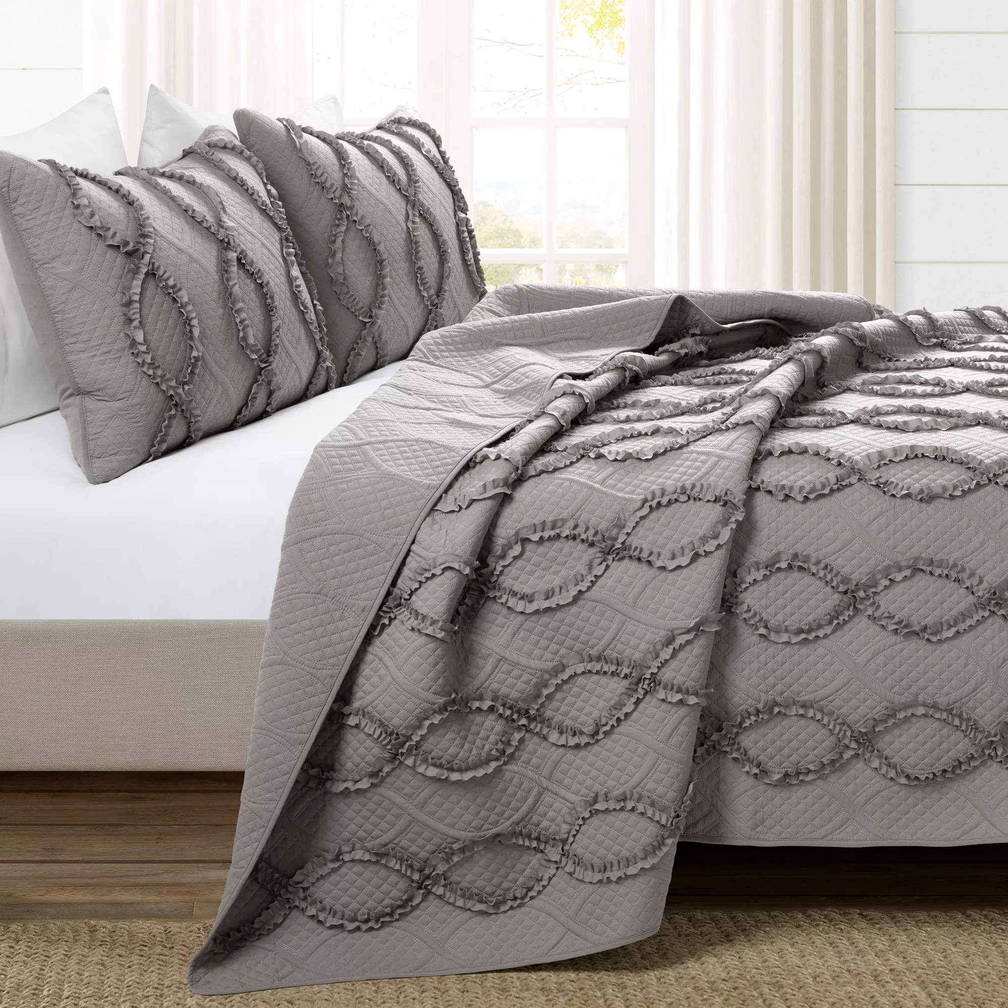 Lush Decor Avon Textured Quilt 3-Piece Set F/Q