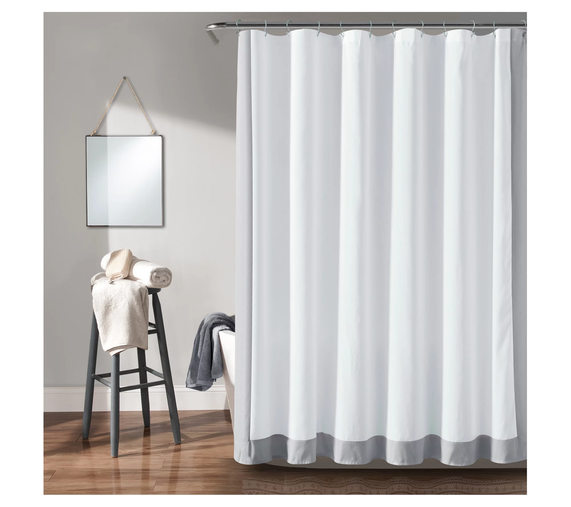 Block Border Shower Curtain Single 72" x 72" byLush Decor