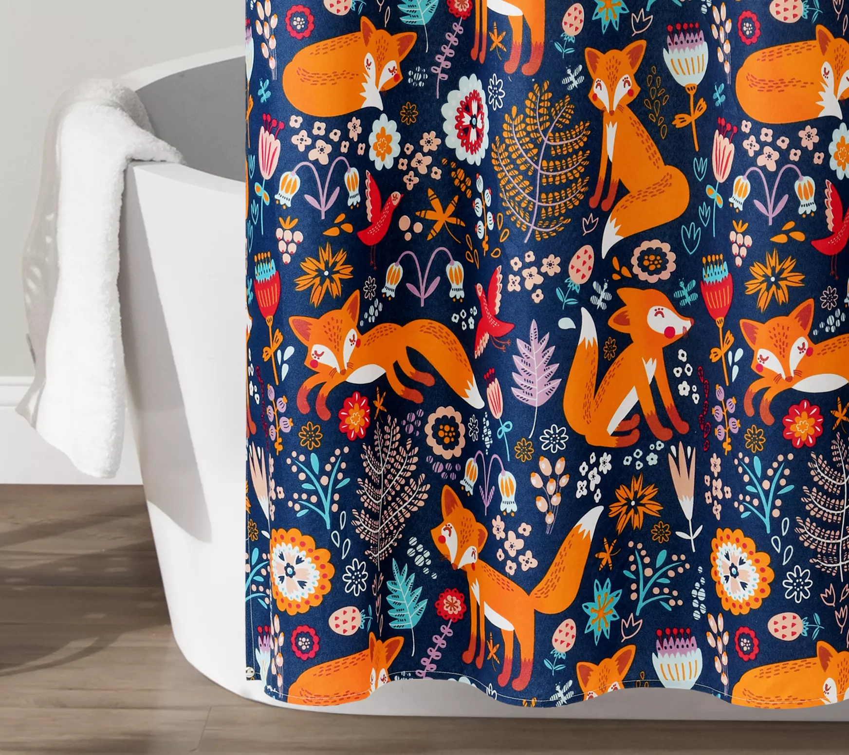 Lush Decor Pixie Fox Shower Curtain 72X72