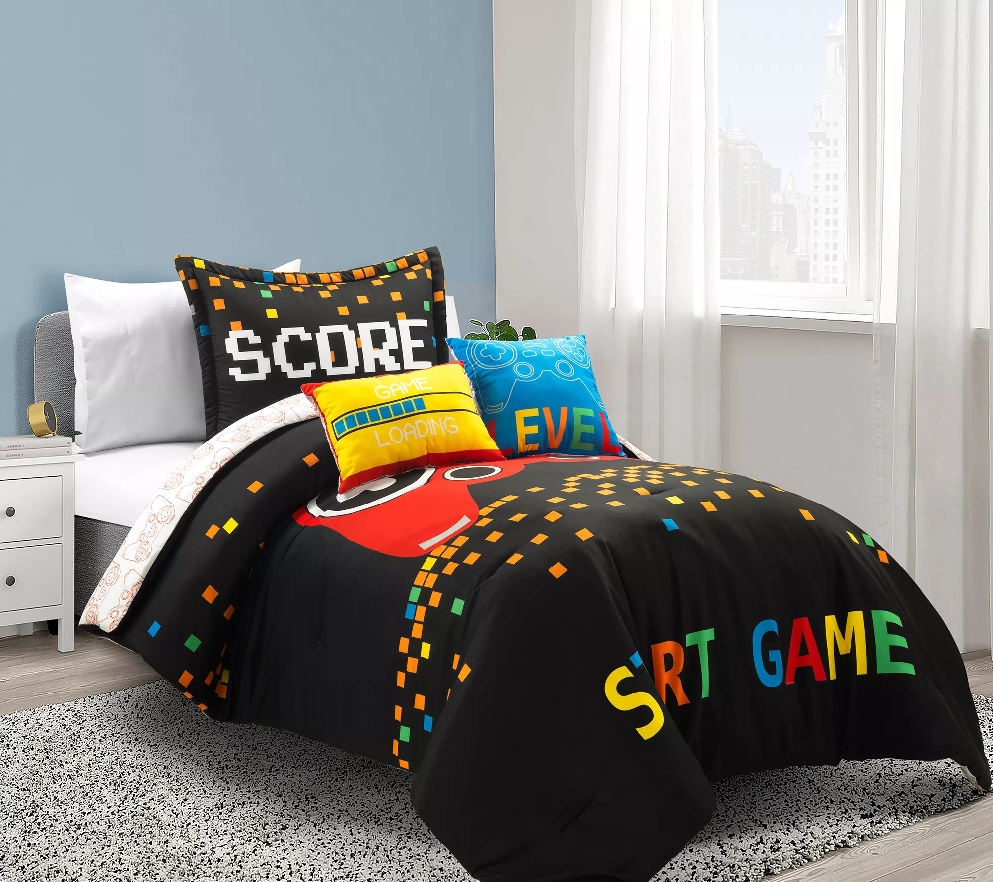 Lush Decor Video Games Reversible Comforter 4PcTwin