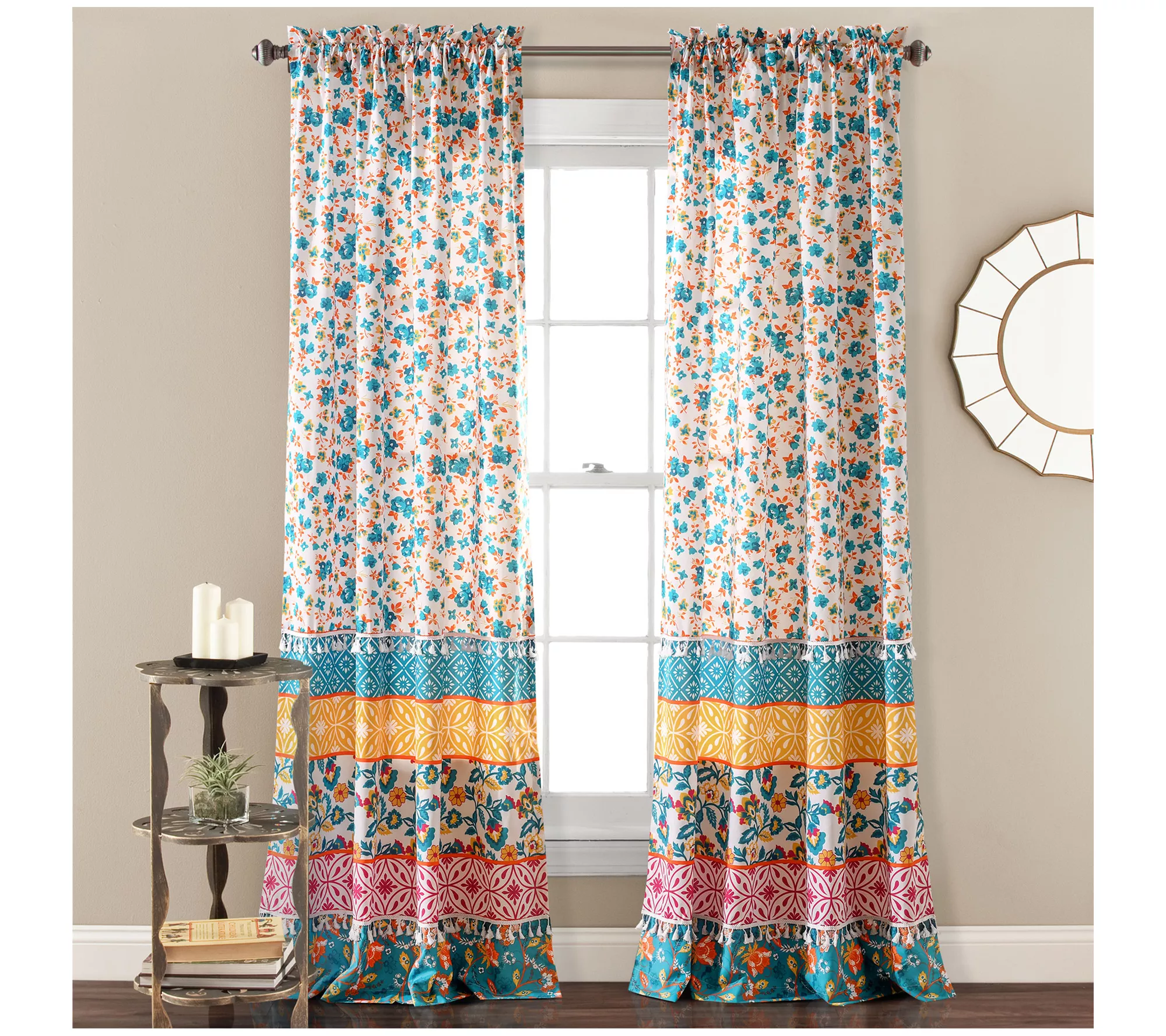 Emily Boho Stripe Window Curtain Panel Set by Lush Decor