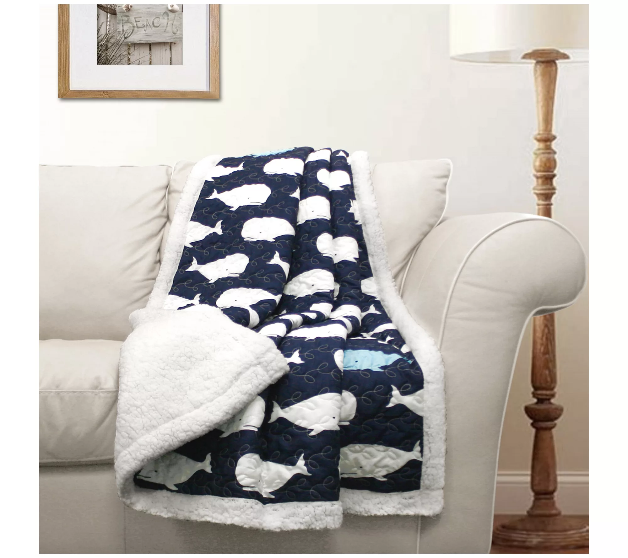 Lush Decor Whale Throw Sherpa