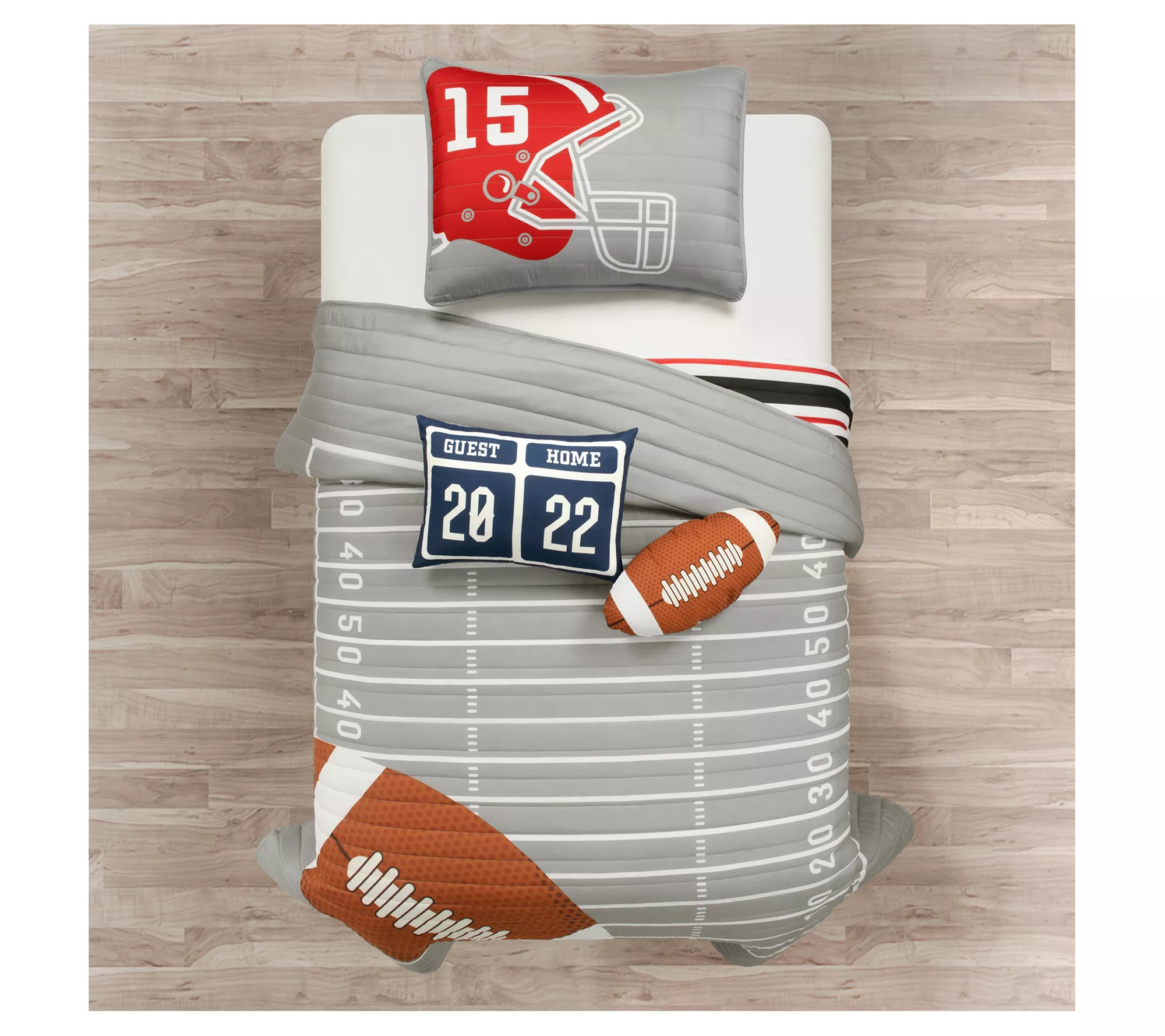 Lush Decor American Football 4-Piece Quilt Set