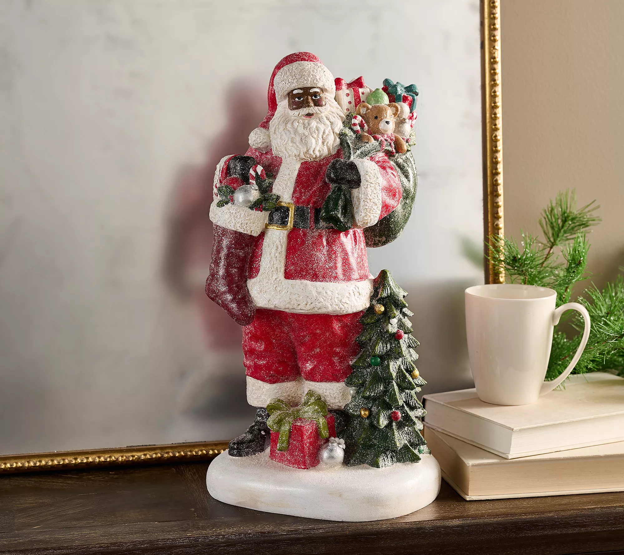 16" Santa Claus Figure with Toys by Valerie