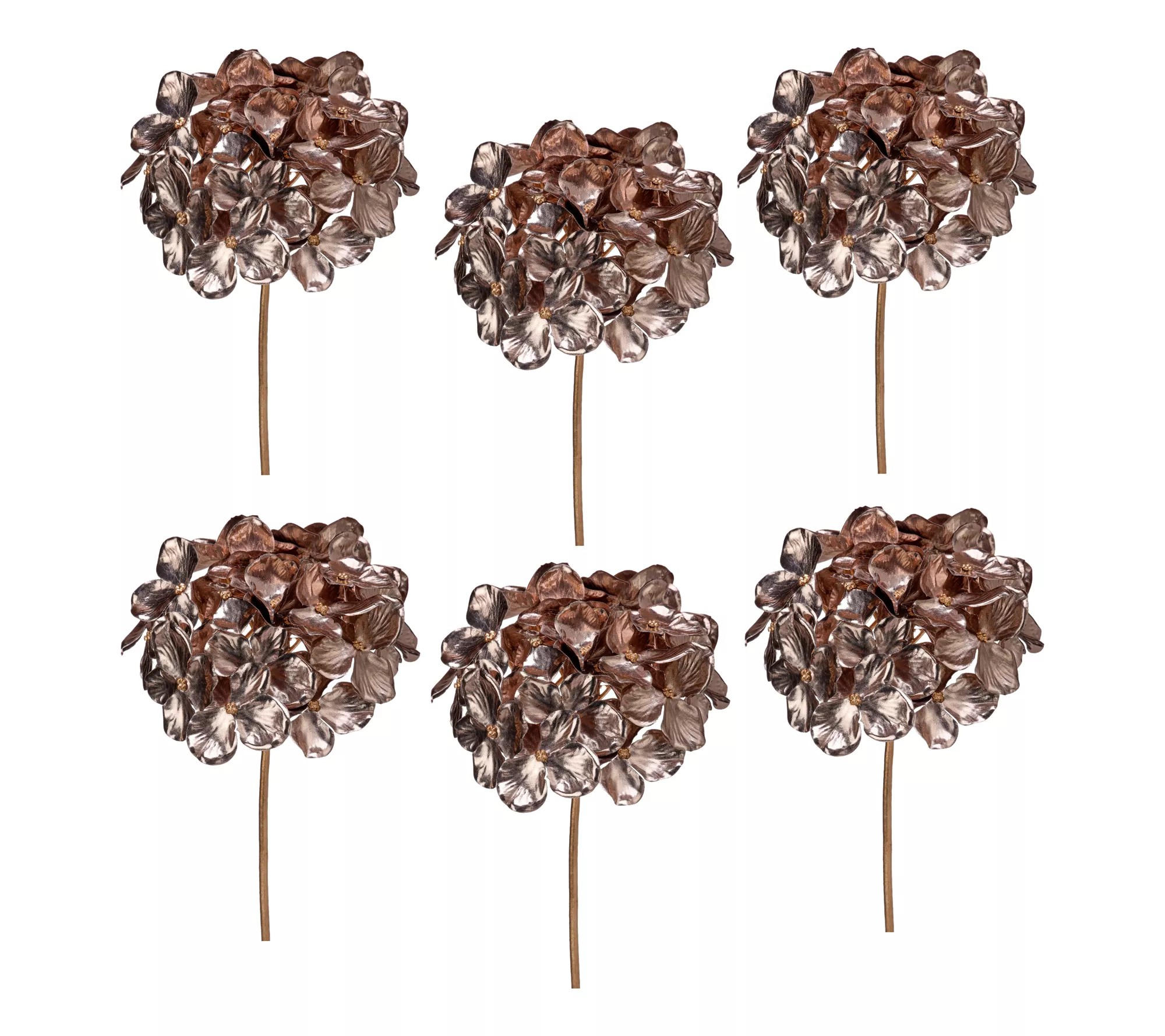 14" Metallic Hydrangea Pick Set of 6 By Valerie