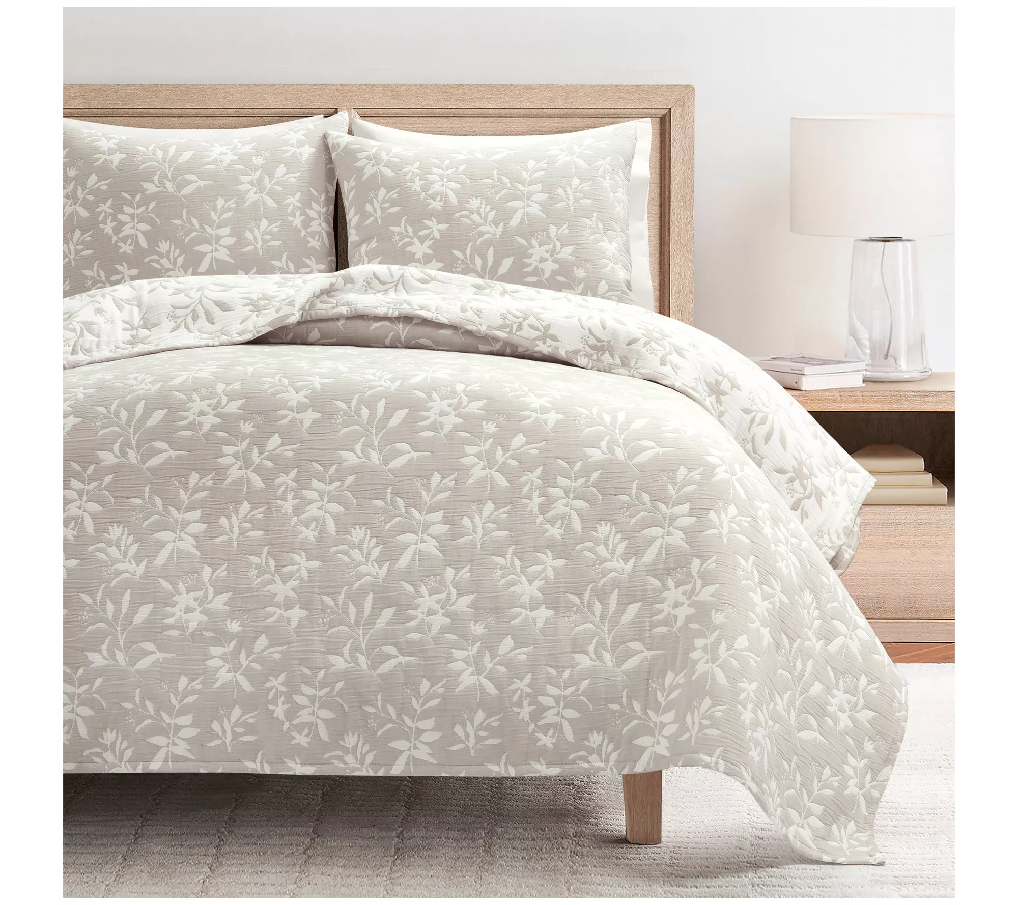 Lush Decor Floral Jacquard Matelasse Quilt 3-PcSet King/Cal K