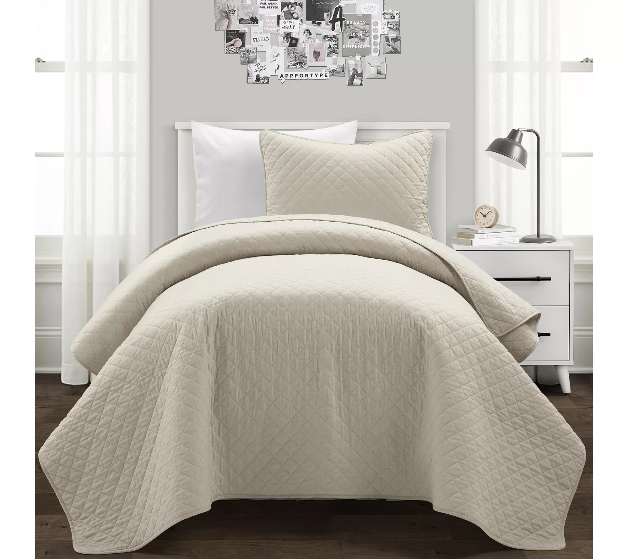 Lush Decor Ava Diamond Quilt 2-Pc Set Twin-XL