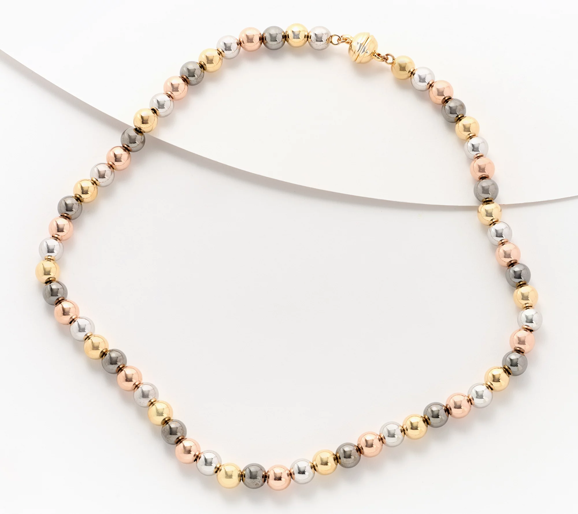 David Markstein Bronze 8mm Bead Magnetic 18" Necklace