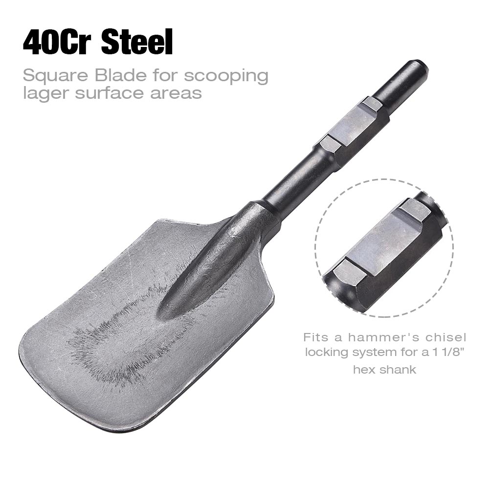 Yescom Electric Demolition Hammer Shovel Clay Spade Chisel Bit Scoop Jack Hammer Tool