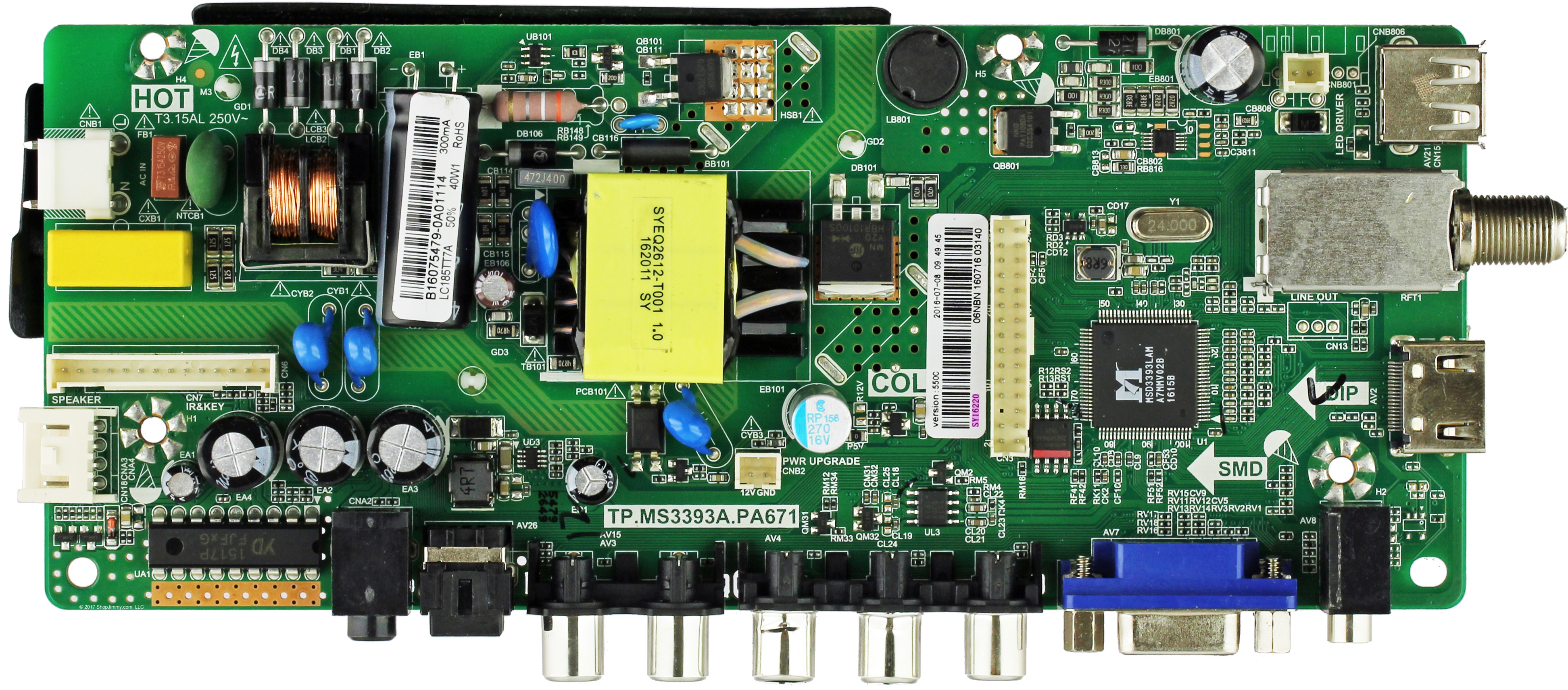 Element Main Board SY16220 for ELEFT195 (SN beginning with G6D2M)