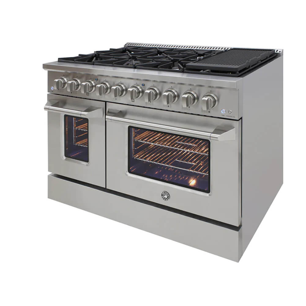 Brama BR4801SSDF 6.7 Cu. Ft. Stainless Steel Dual-Fuel Slide-In Range