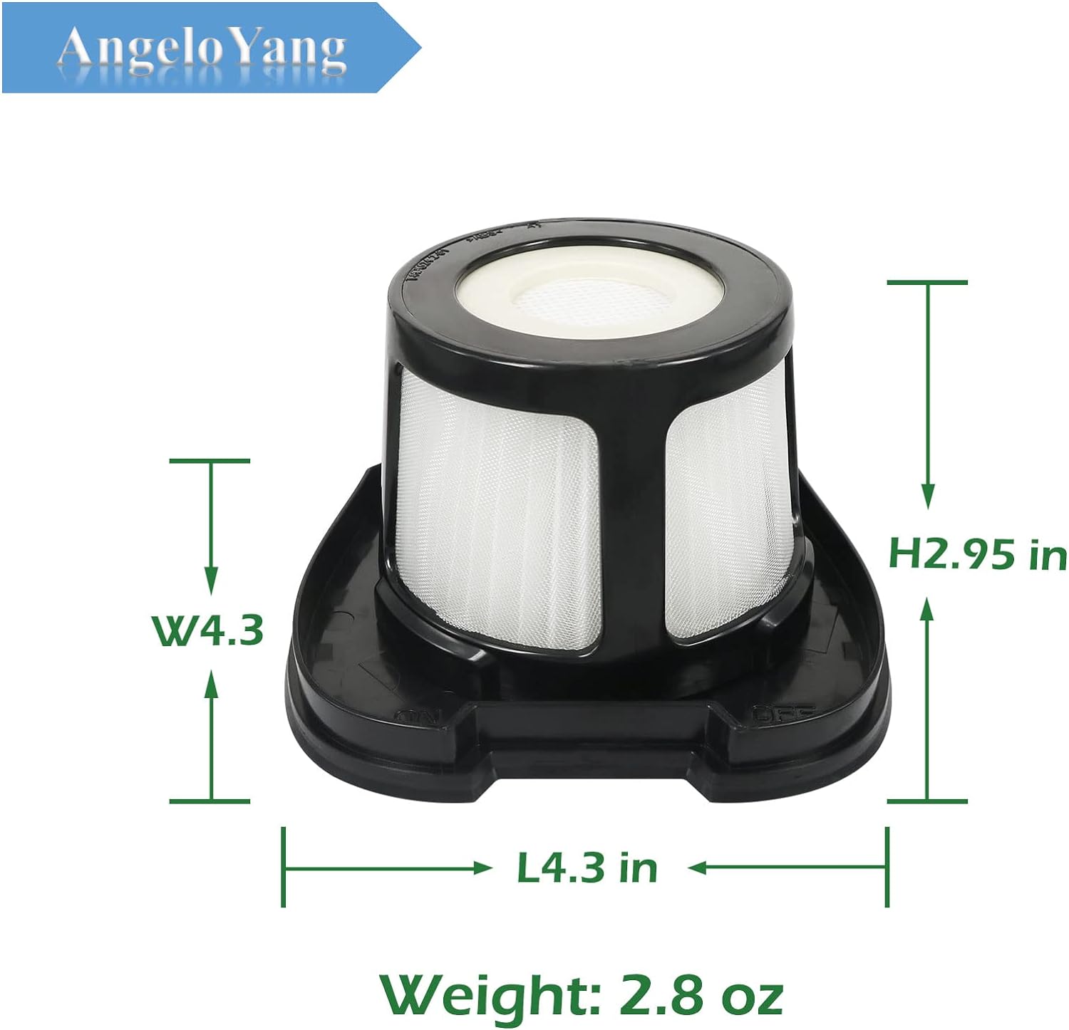 ANGELOYANG 2284W Filter Compatible with Bissell Pet Hair Eraser Hand Vacuum 2284W, 2390, 2389, 2390A, Replace Parts for 1614212, 1614203,