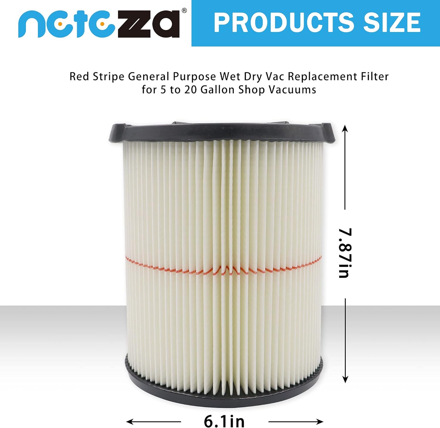 â€ŽNetezza Replacement Filter For Craftsman - 009-38754 CRAFTSMAN CMXZVBE38754 Red Stripe General Purpose Wet Dry Vac Replacement Filter f