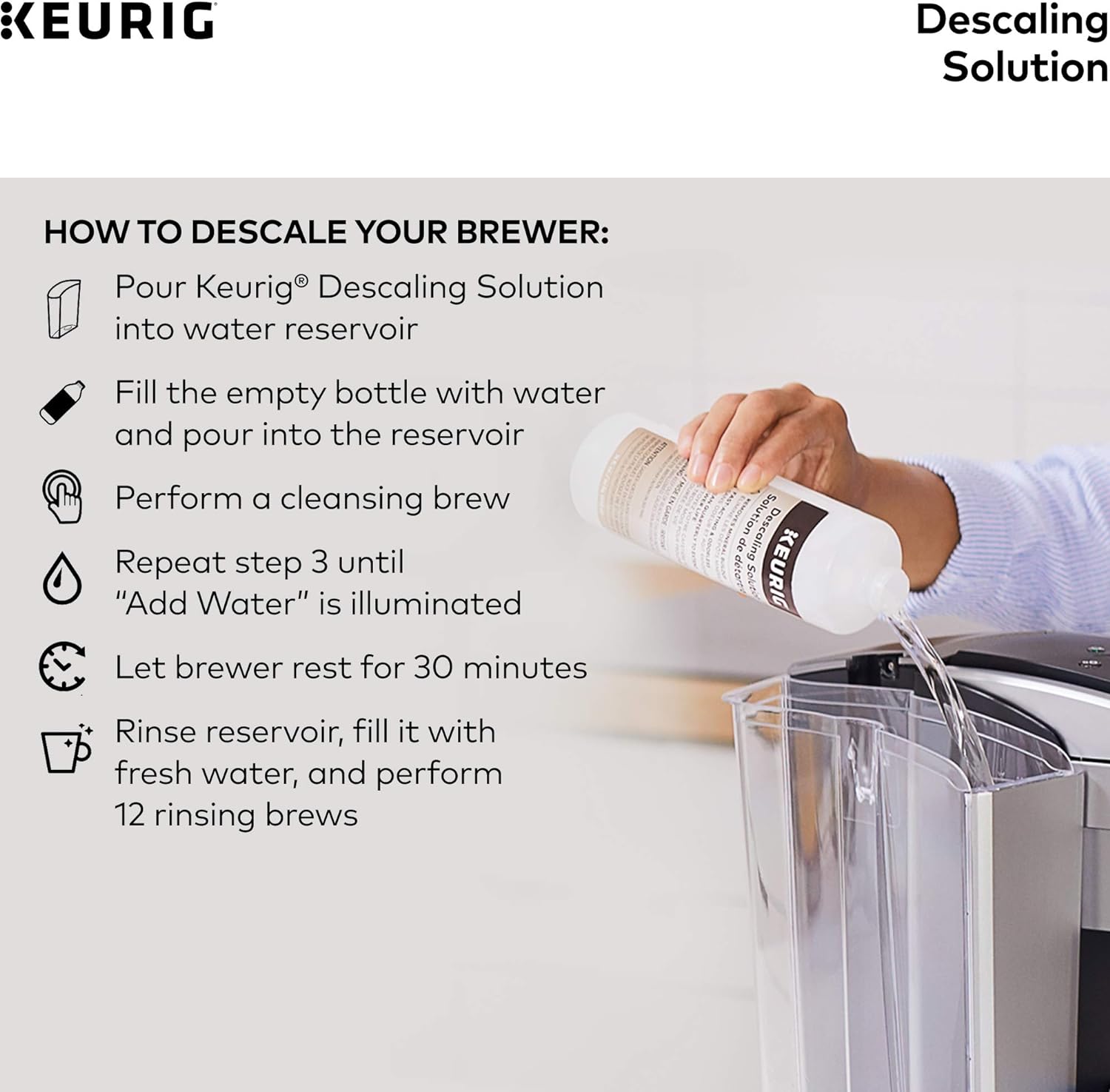 Keurig Brewer Cleaner Includes 14 oz. Descaling Solution, Compatible Classic/1.0