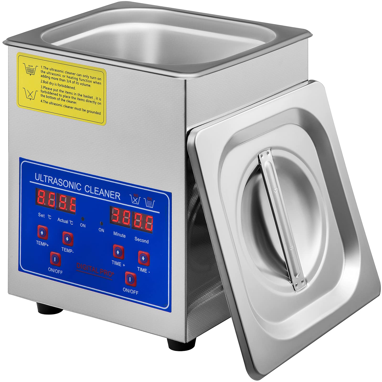 VEVOR Ultrasonic Cleaner 1.3L Professional Ultrasonic Cleaner with Digital Timer 40kHz Excellent Ultrasonic Cleaning Machine 110