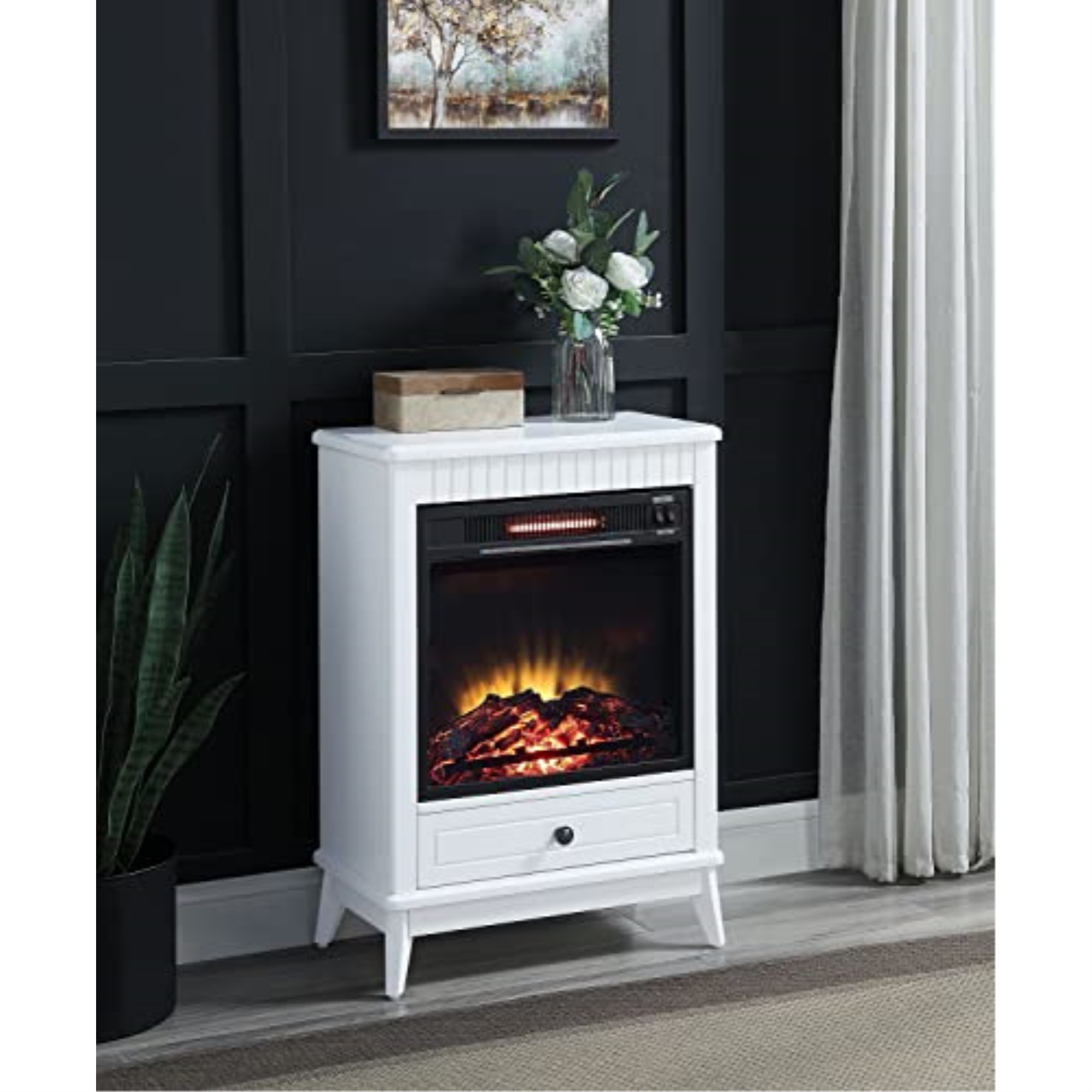 Acme Furniture AC00850 - Fireplace, White Finish - Hamish