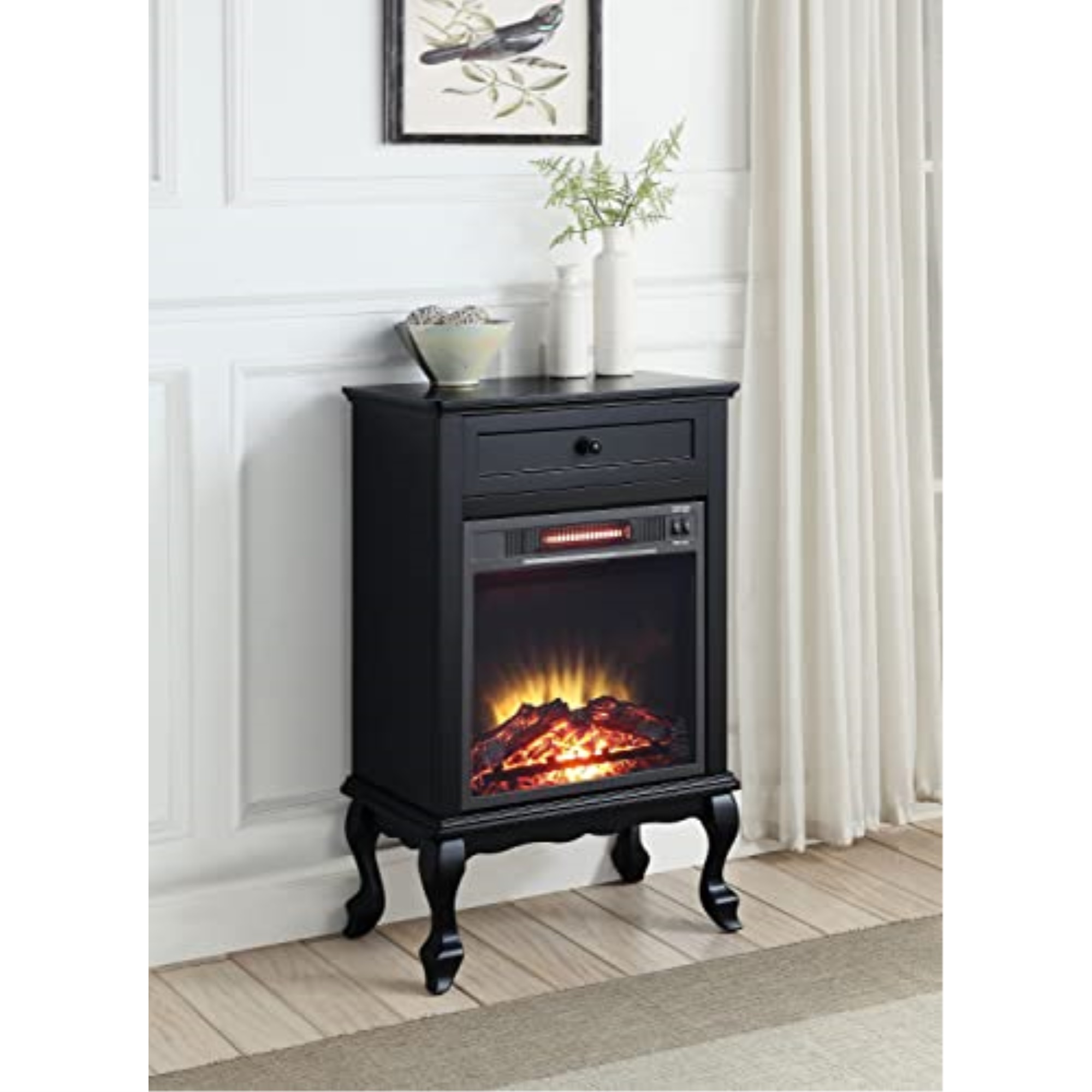 Acme Furniture AC00854 - Fireplace, Black Finish - Eirene