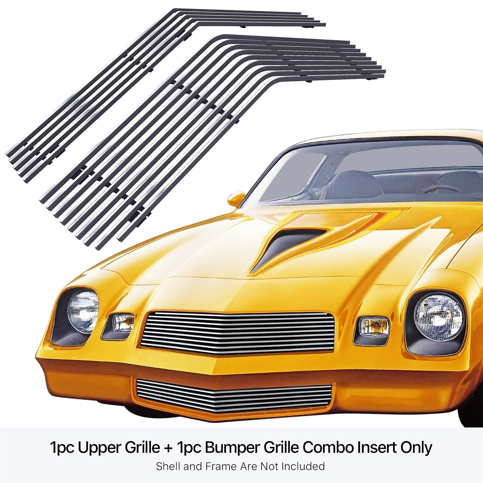 APS 304 Stainless Steel Billet Grille Combo Fits 78-81 Chevy Camaro