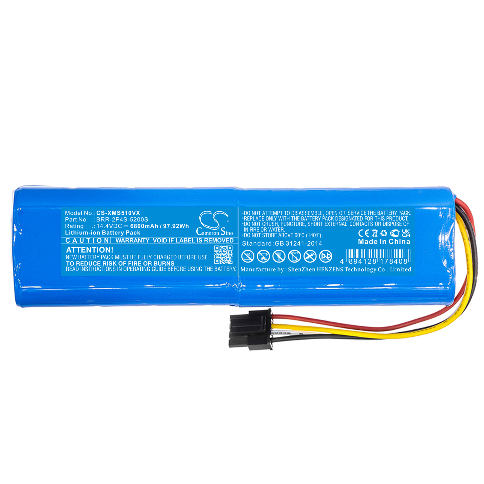 Cameron Sino Battery for Dreame D10 Xiaomi STYTJ01ZHM BRR-2P4S-5200S P2008-4S2P-MMBK 6800mAh