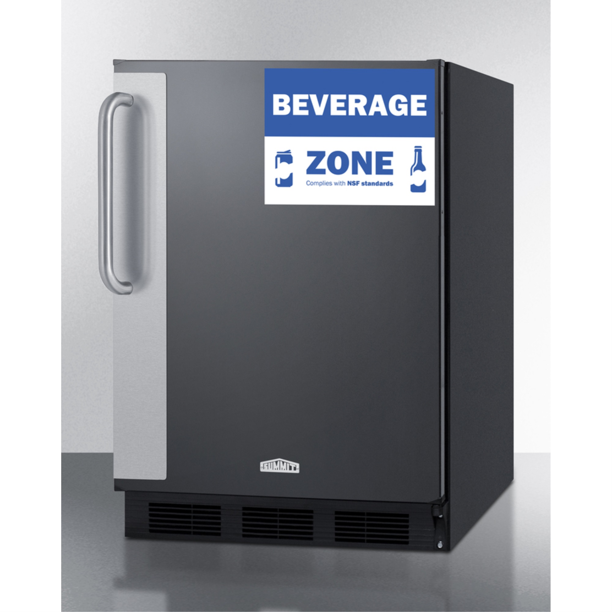 Summit Commercial Commercial 5.5 cu.ft. beverage zone all-refrigerator with stainless steel handle