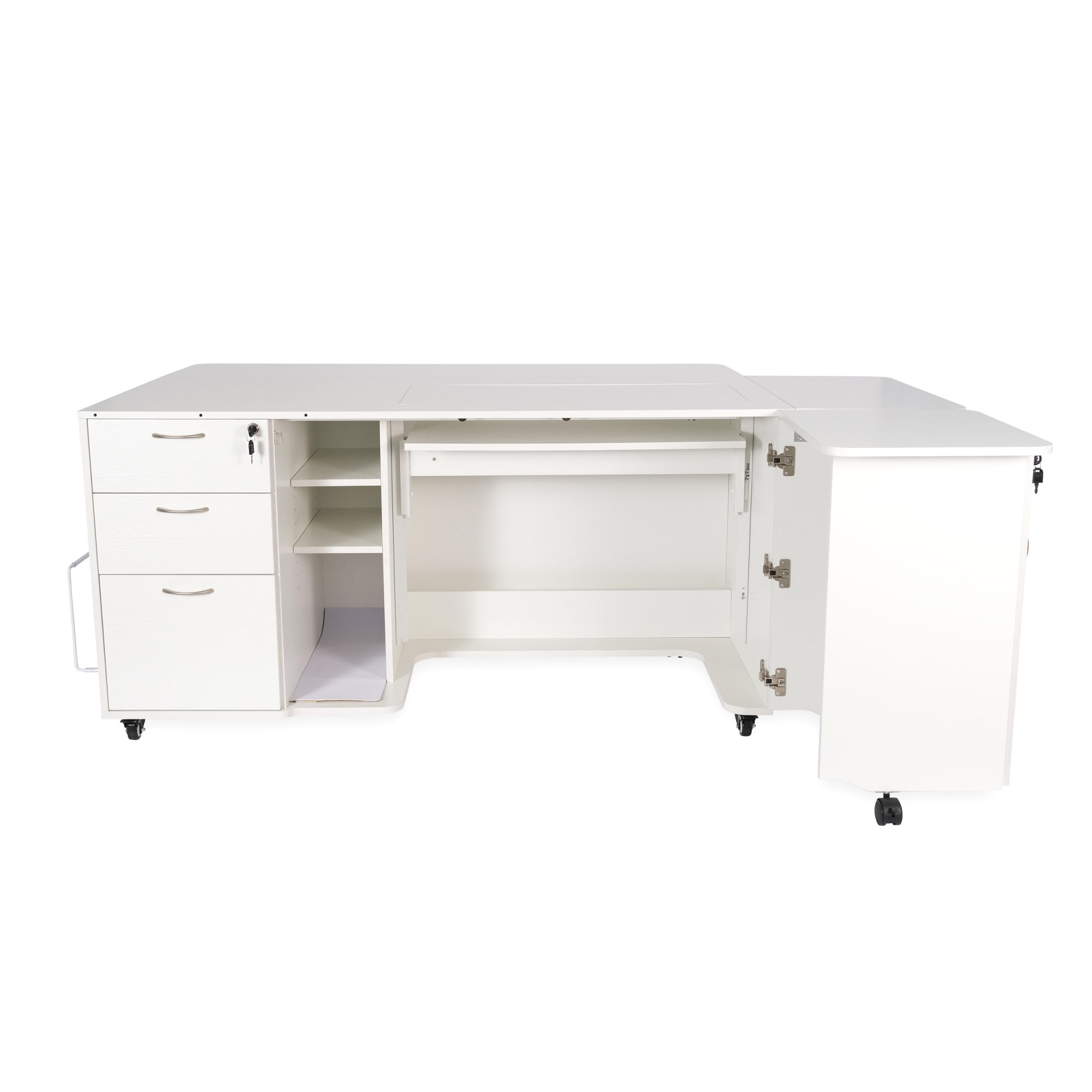 Arrow Sewing Kangaroo Sewing Furniture Sydney Hydraulic XL Sewing Cabinet, Ash White