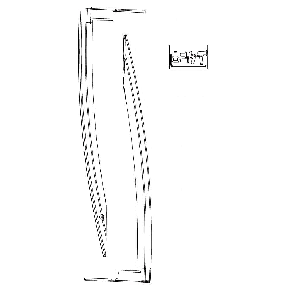 Daewoo 60140-0007100 Refrigerator Door Handle Set (Silver) Genuine Original Equipment Manufacturer (OEM) Part