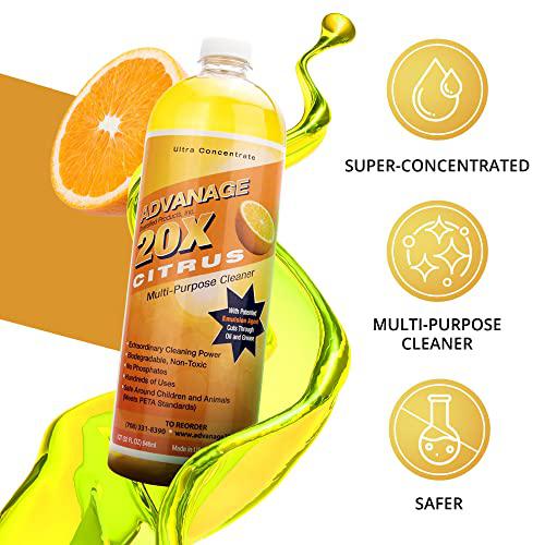 advanage the wonder cleaner 20x multi-purpose ultra concentrated formula, makes 20 quarts, citrus scented, 32 fluid ounce, 1