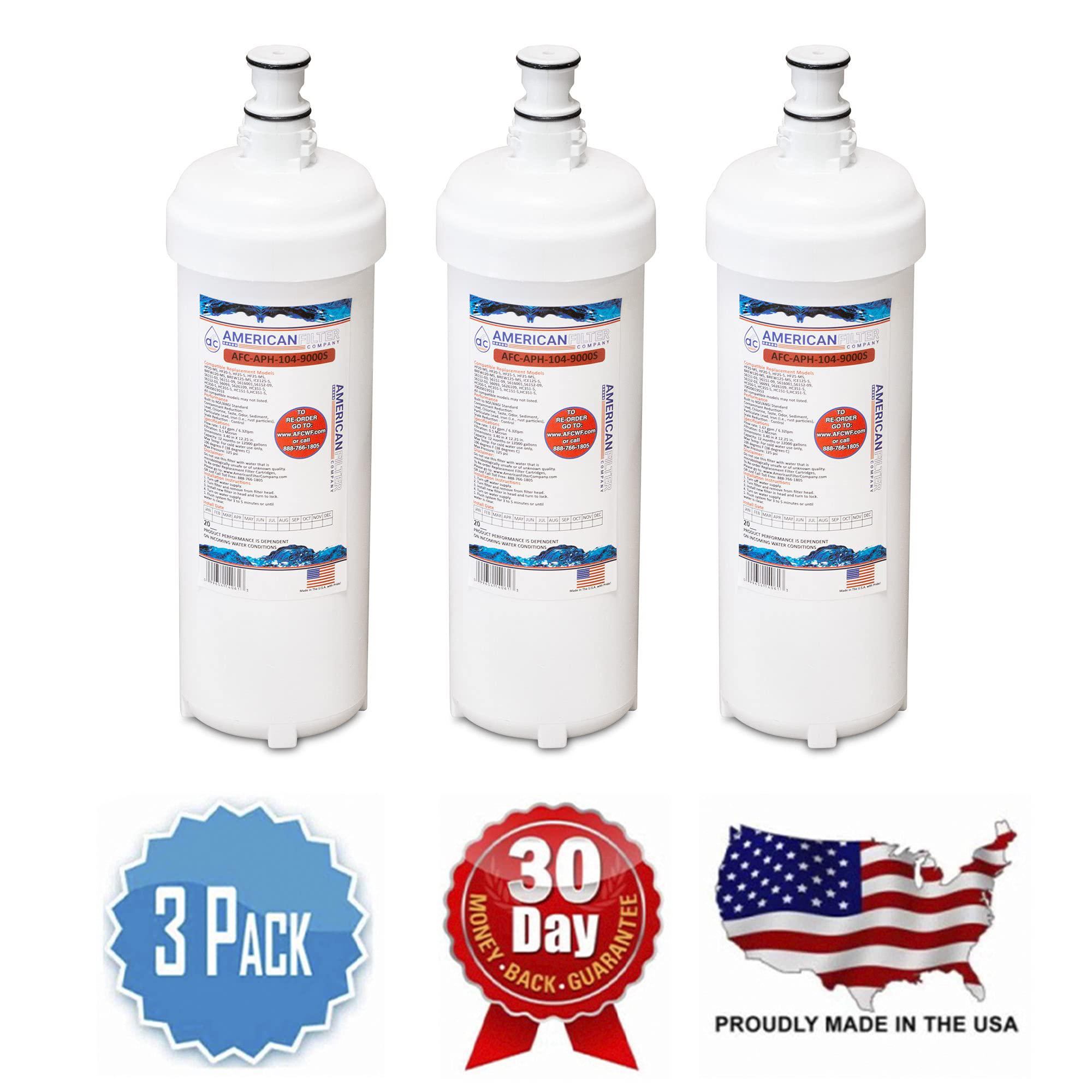 american filter company 3 pack (tm) brand water filter afc-aph-104-9000s (comparable with cuno (r) hf25-ms filter)