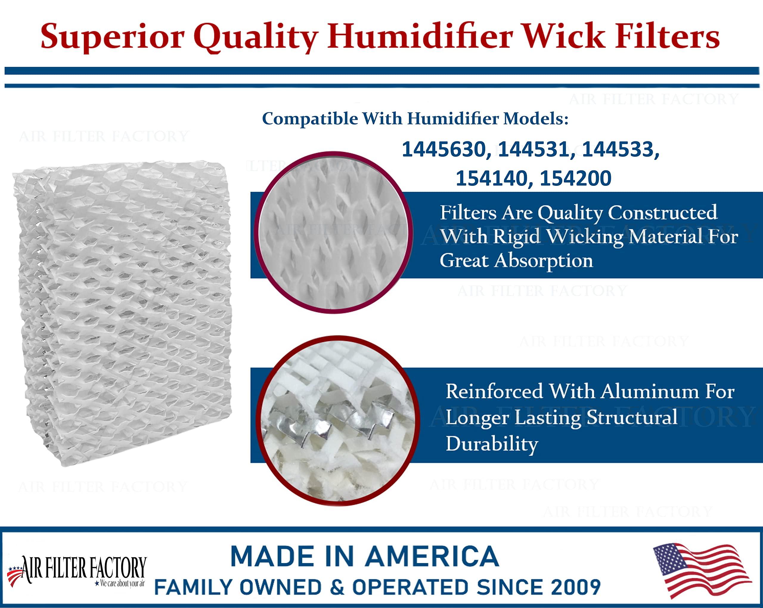 Air Filter Factory 4-pack air filter factory replacement for kenmore 1445630, 144531, 144533, 154140, 154200 humidifier wick filters