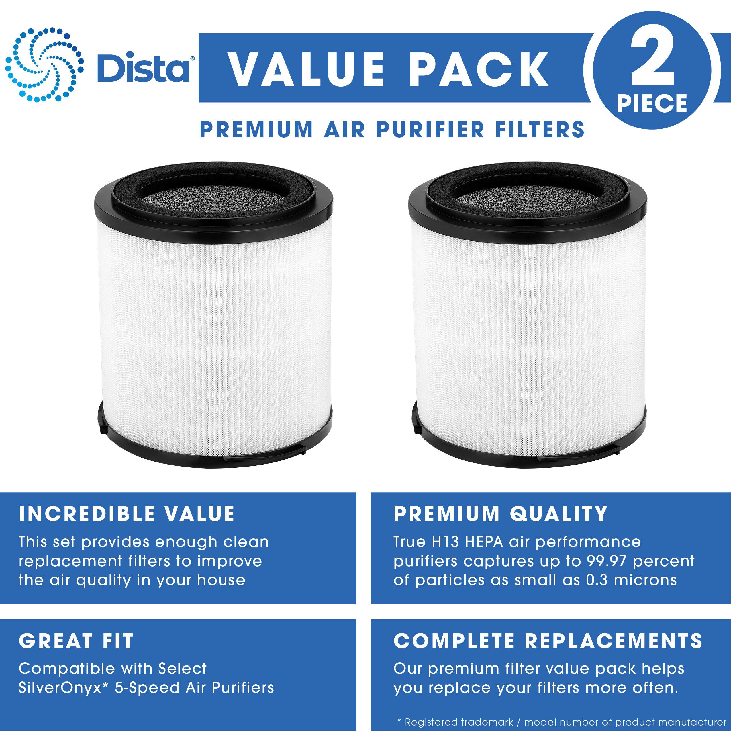 dista filter - premium h13 true hepa replacement filter, compatible with silveronyx 5-speed air purifier kj150f-c02, 4-in-1 h